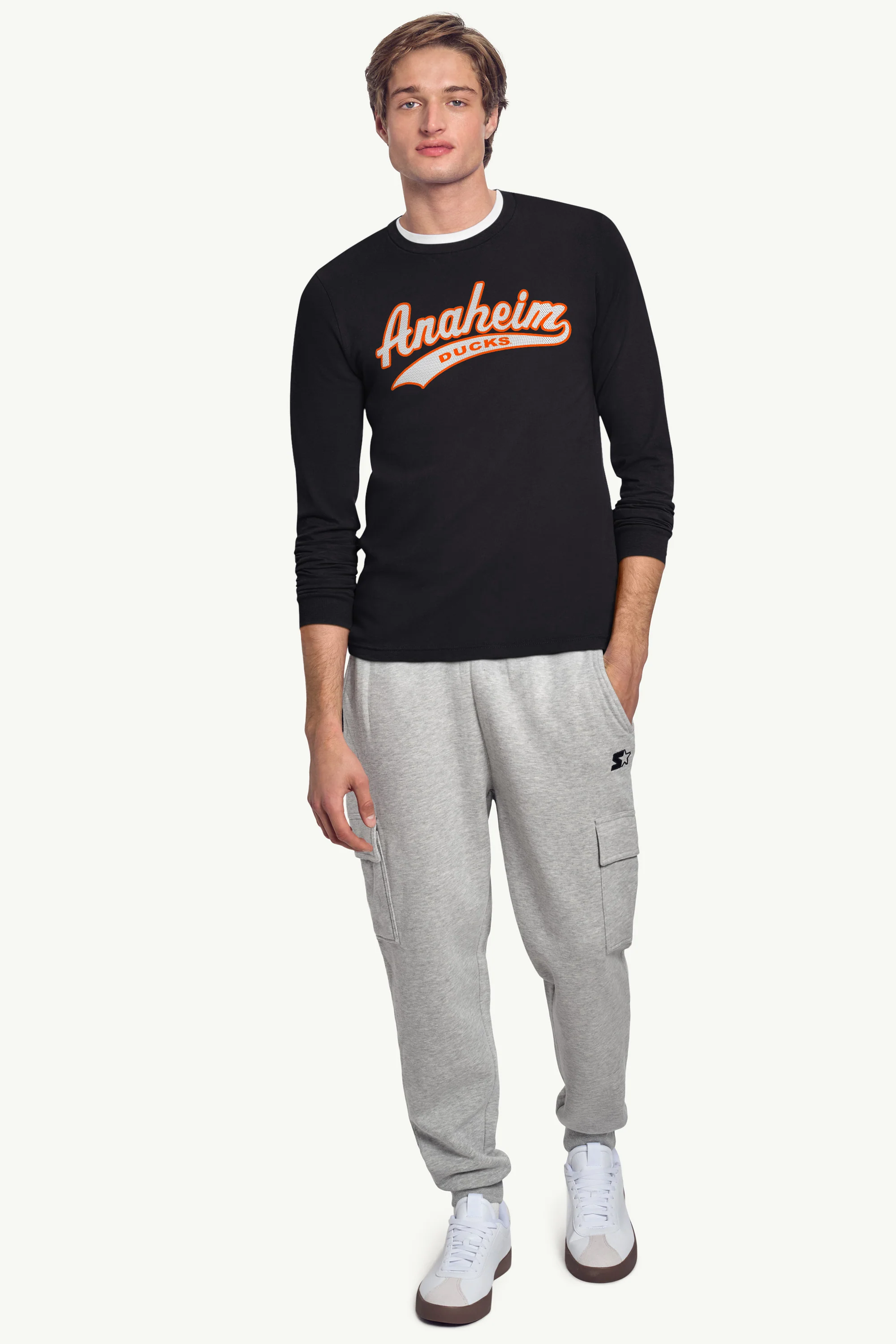 MENS MIGHTY DUCKS TAILSWEEP LONG SLEEVE T SHIRT - Image 3