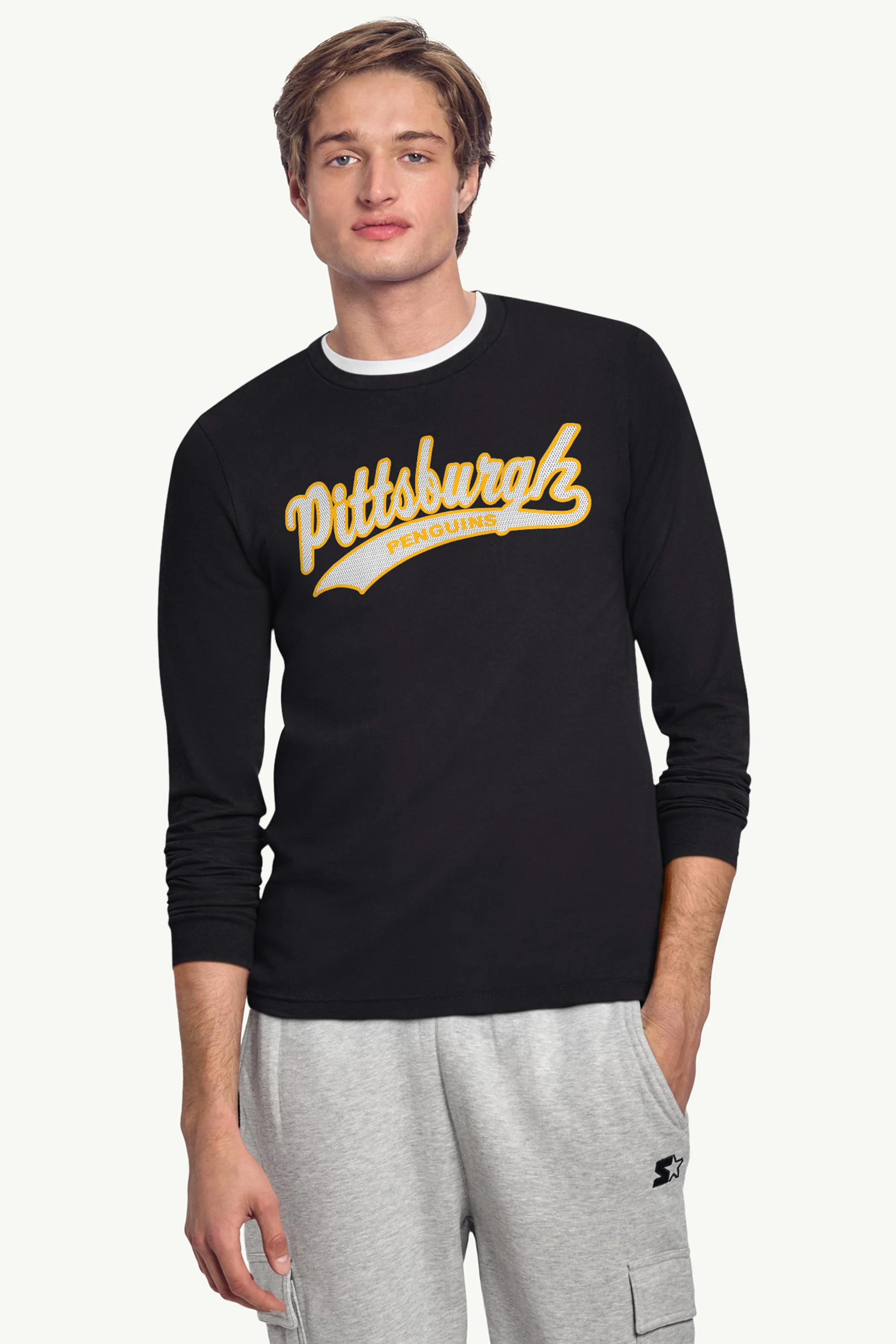 MENS PITTSBURGH PENGUINS TAILSWEEP LONG SLEEVE T SHIRT - Image 2
