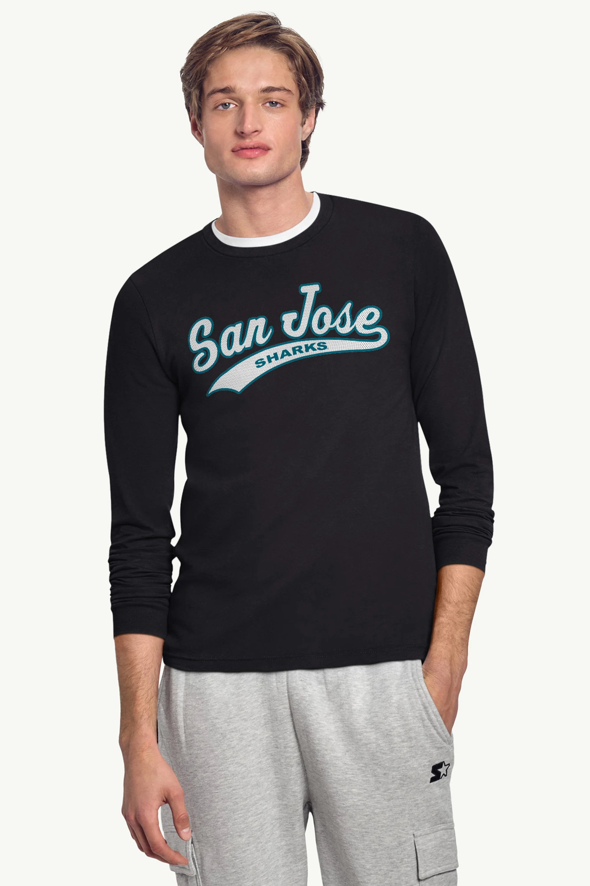 MENS SAN JOSE SHARKS TAILSWEEP LONG SLEEVE T SHIRT - Image 6