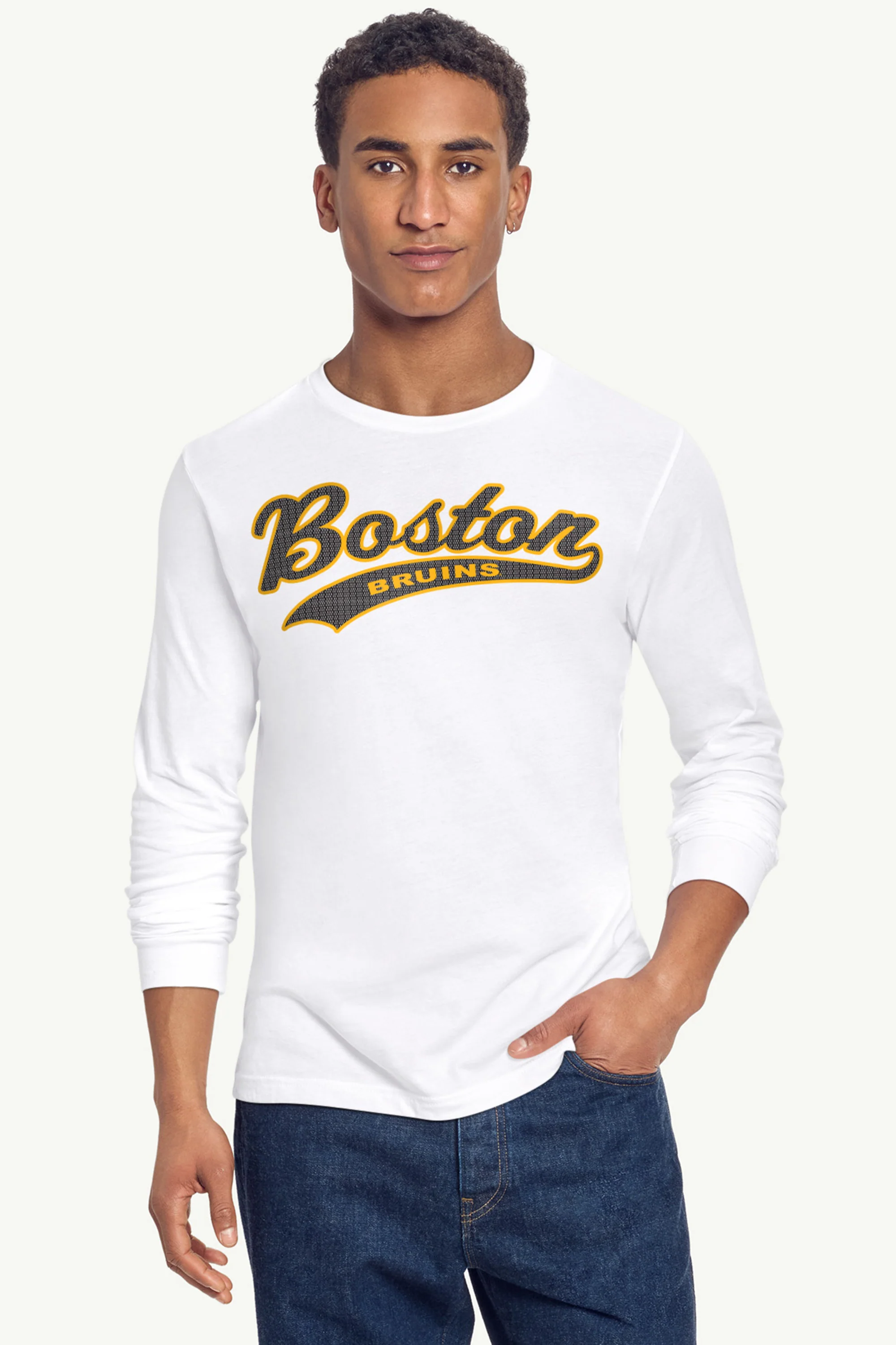 MENS BOSTON BRUINS TAILSWEEP LONG SLEEVE T SHIRT - Image 2