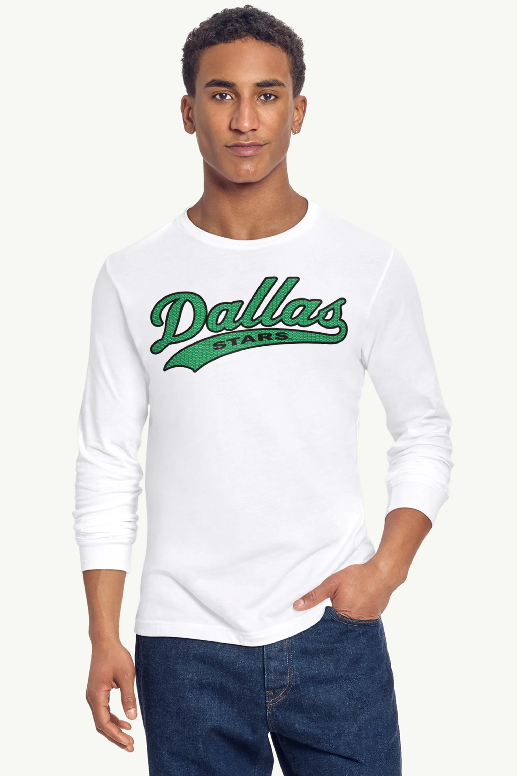 MENS DALLAS STARS TAILSWEEP LONG SLEEVE T SHIRT - Image 3