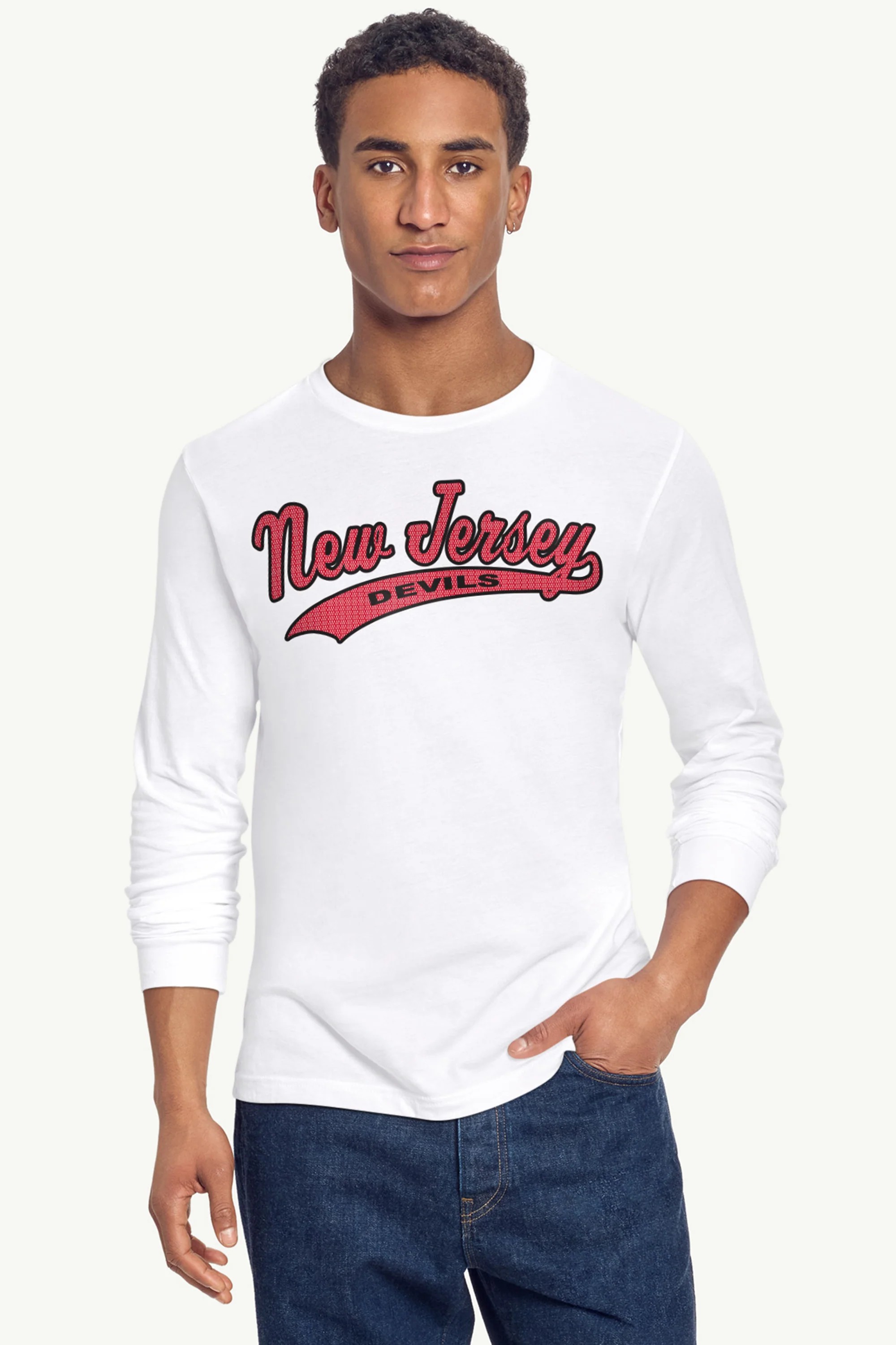 MENS NEW JERSEY DEVILS TAILSWEEP LONG SLEEVE T SHIRT - Image 4
