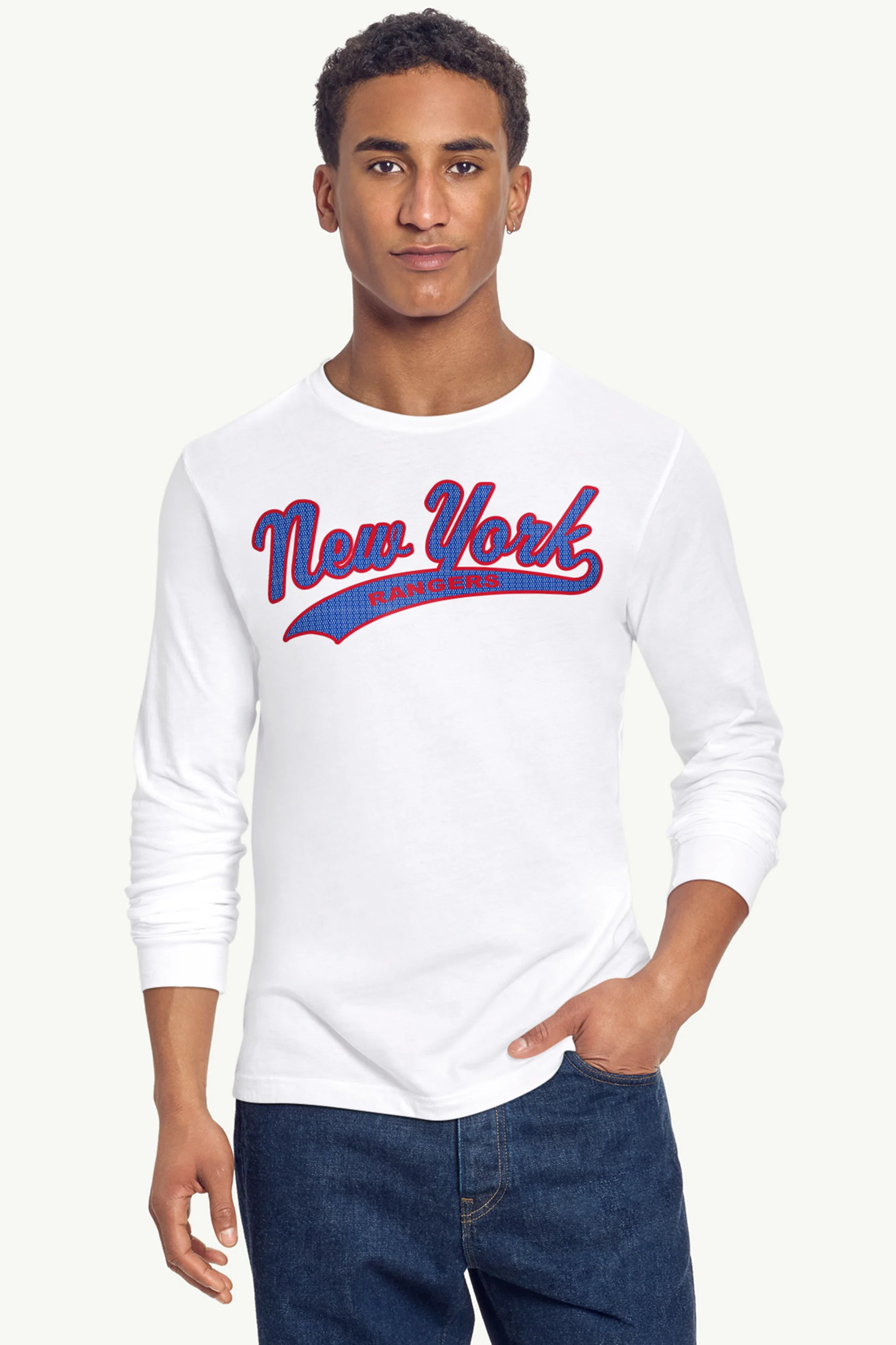 MENS NEW YORK ISLANDERS TAILSWEEP LONG SLEEVE T SHIRT - Image 5