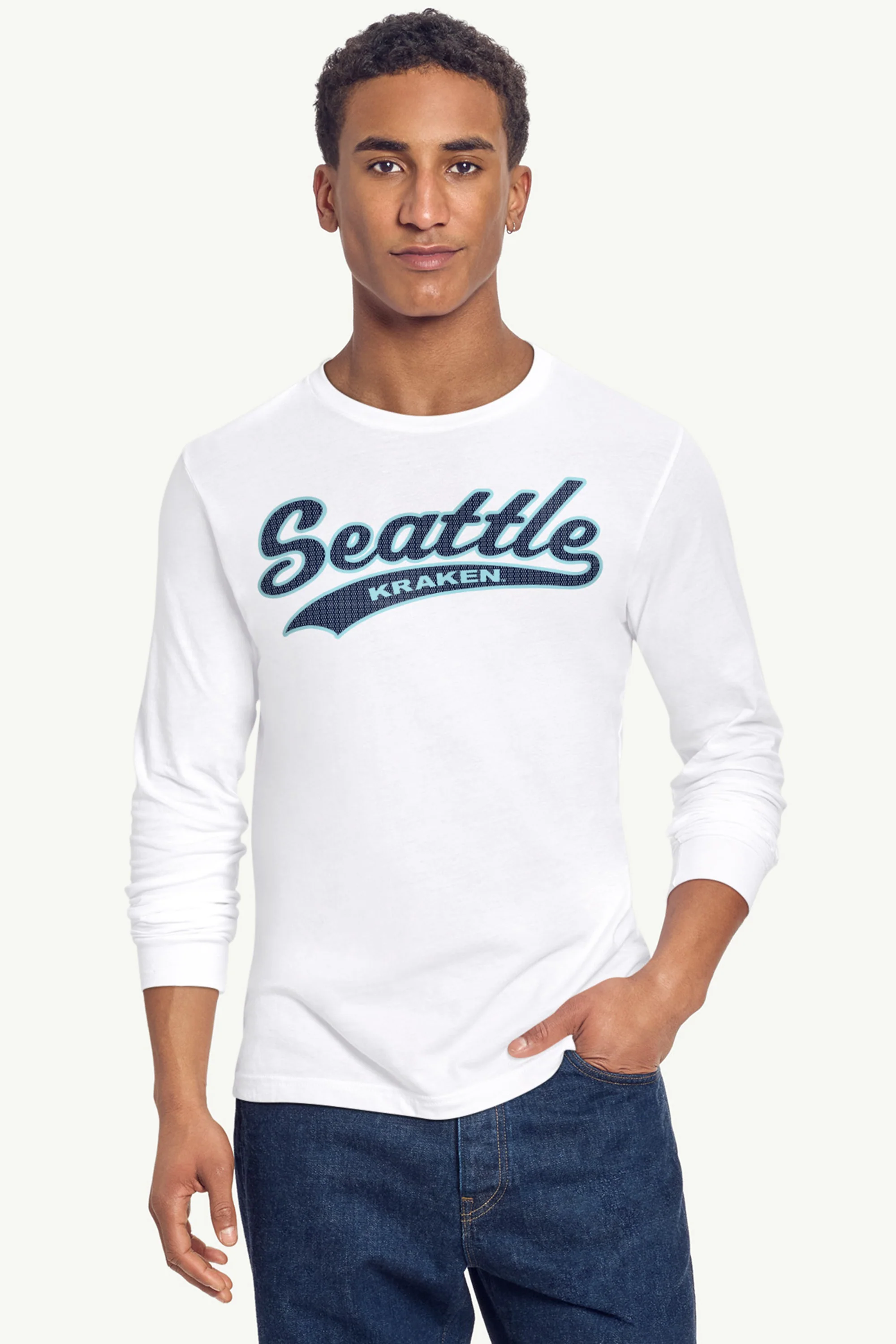 MENS SEATTLE KRAKEN TAILSWEEP LONG SLEEVE T SHIRT - Image 4