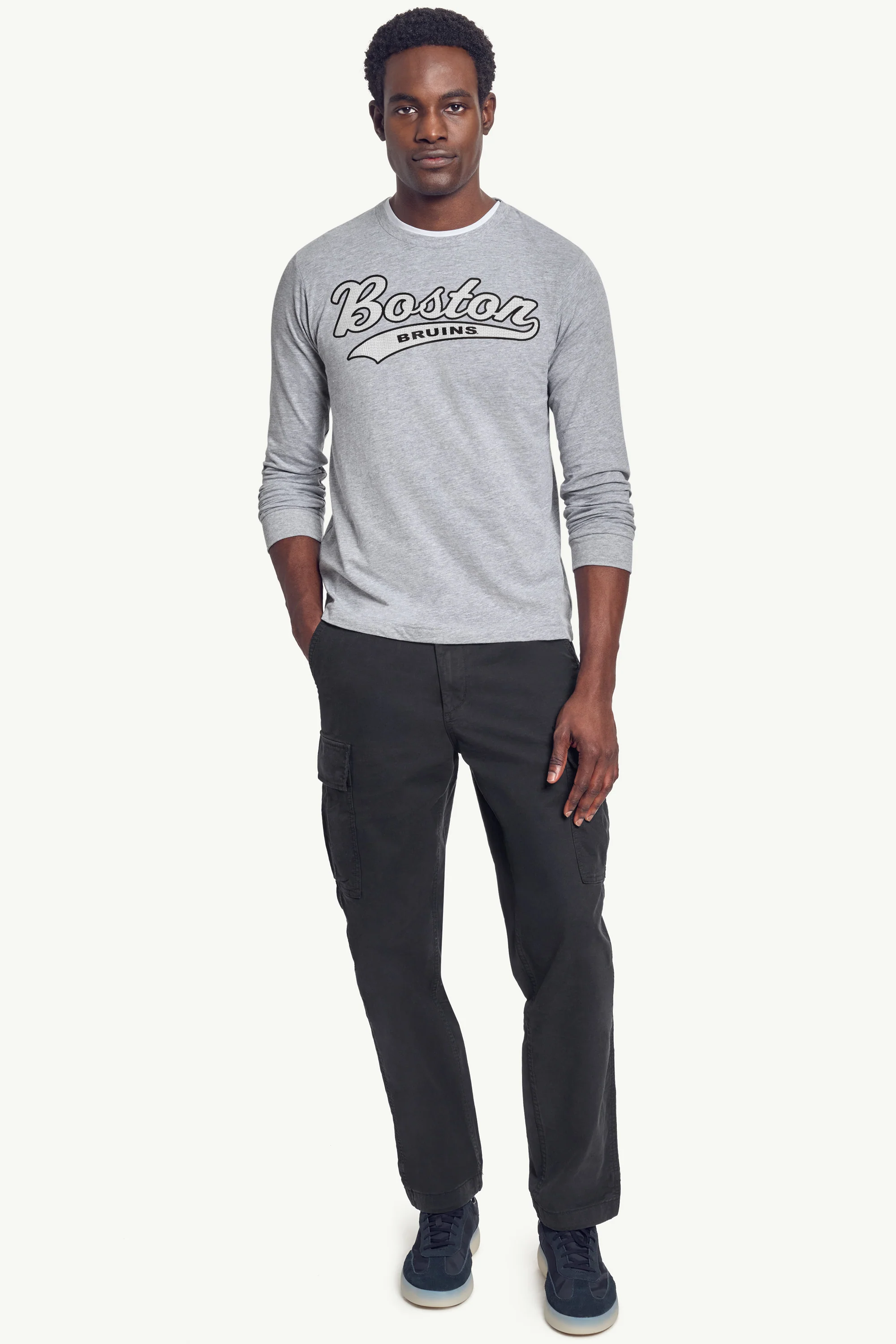 MENS BOSTON BRUINS TAILSWEEP LONG SLEEVE T SHIRT - Image 4
