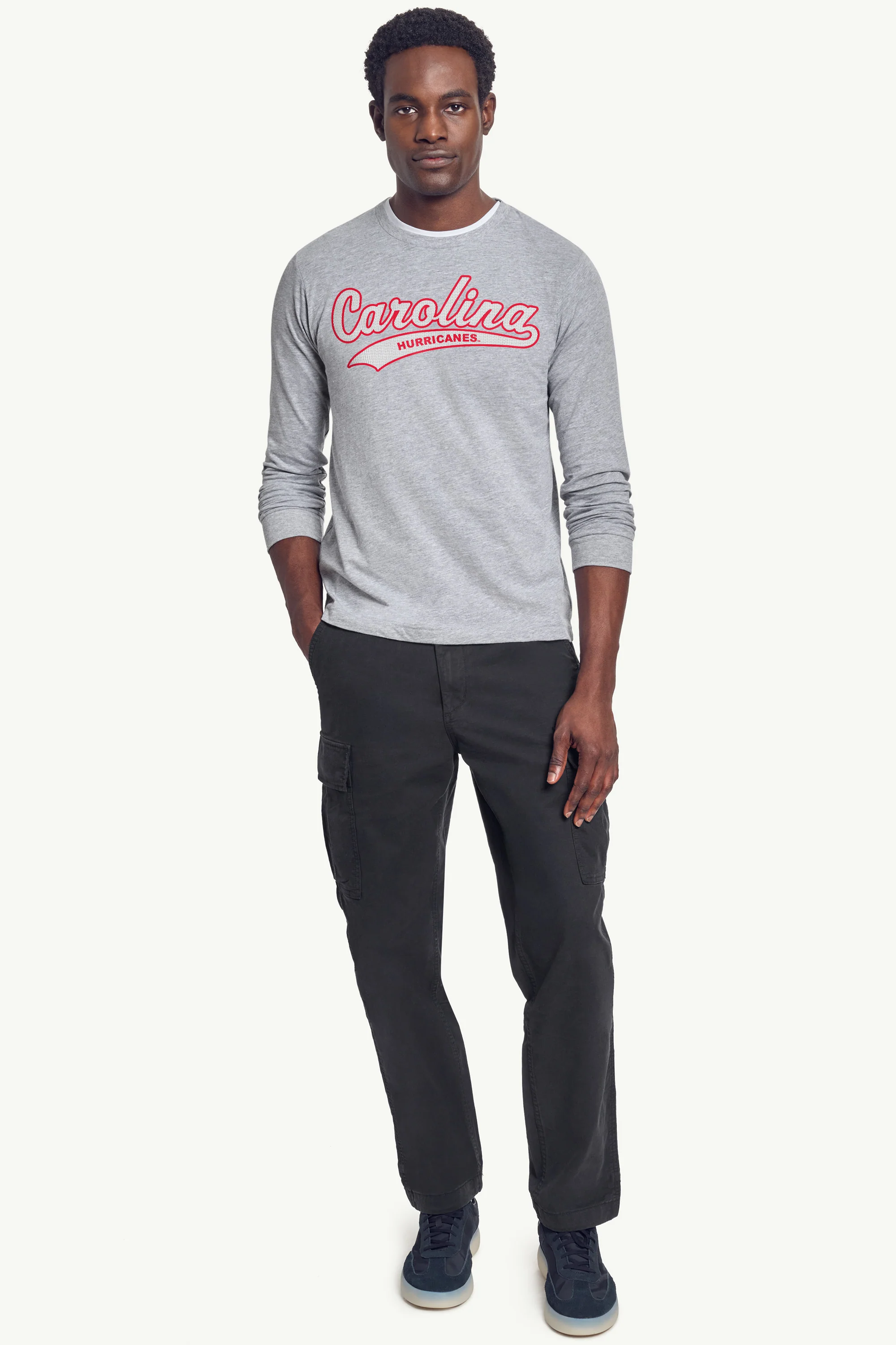 MENS CAROLINA HURRICANES TAILSWEEP LONG SLEEVE T SHIRT - Image 3