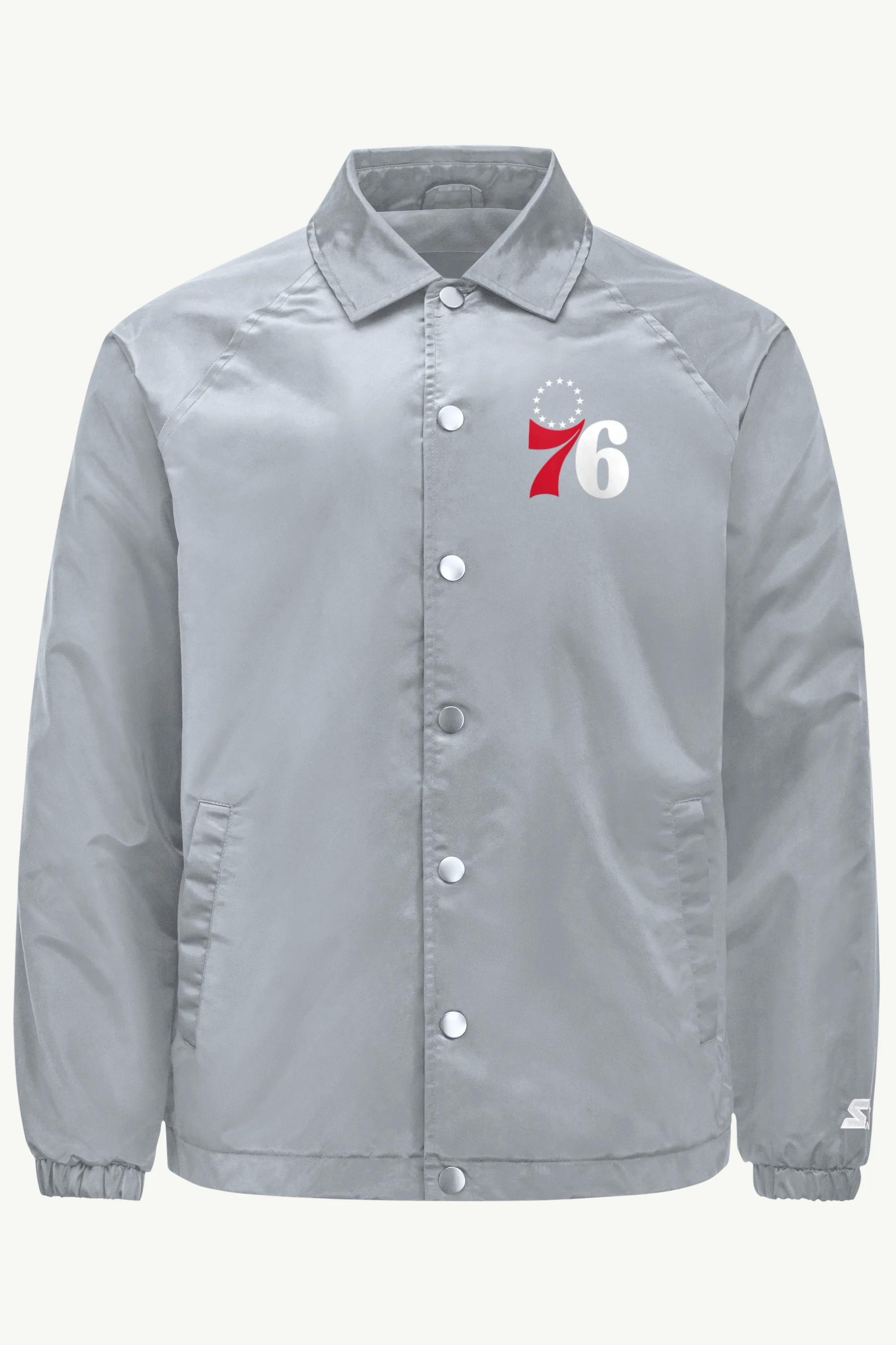 MENS PHILADEPHIA 76ERS HALF BALL COACHES JACKET