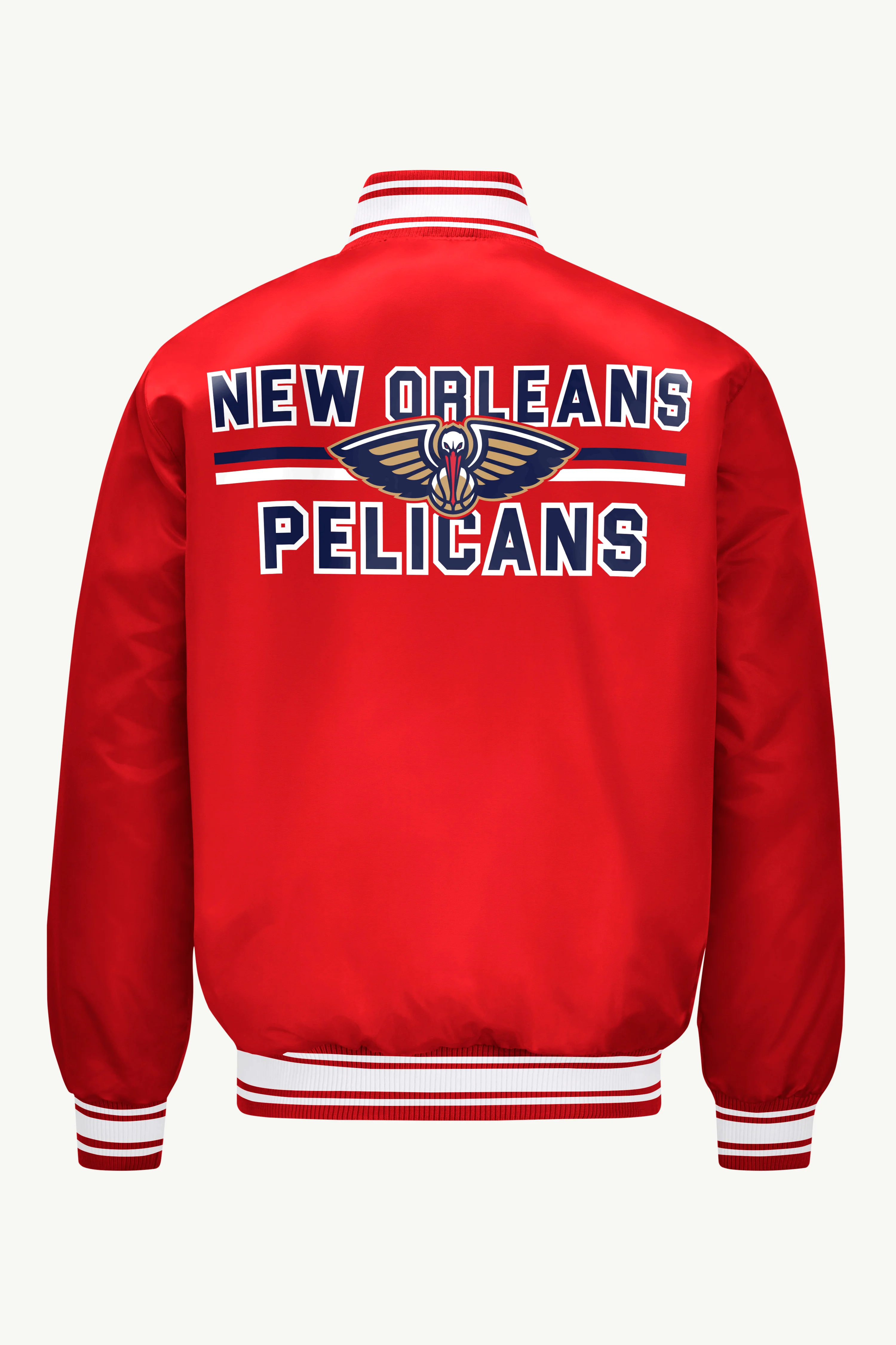 MENS NEW ORLEAN PELICANS MESH LOOK SATIN VARSITY JACKET - Image 2