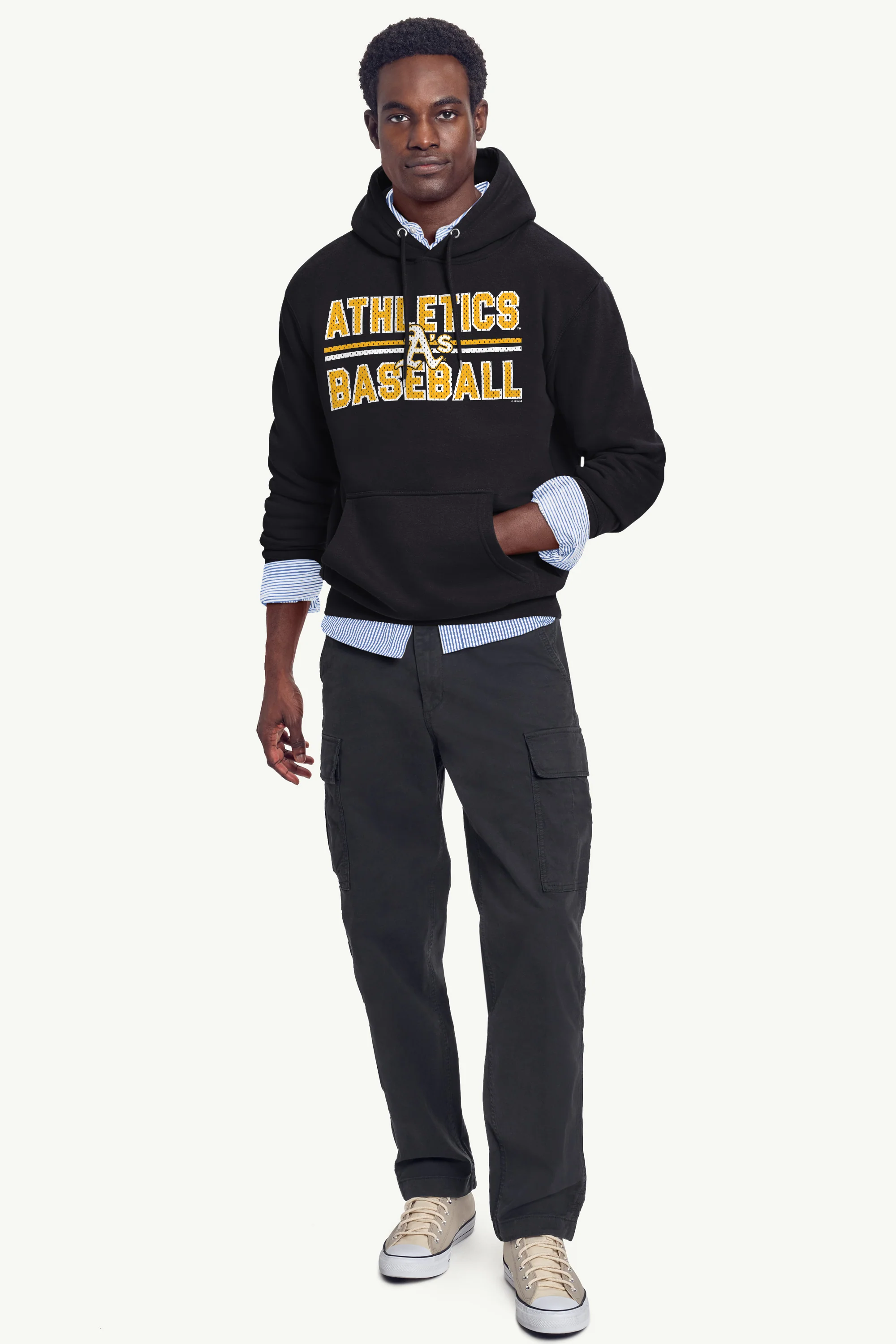 MENS ATHLETICS MESH LOOK HOODIE - Image 3