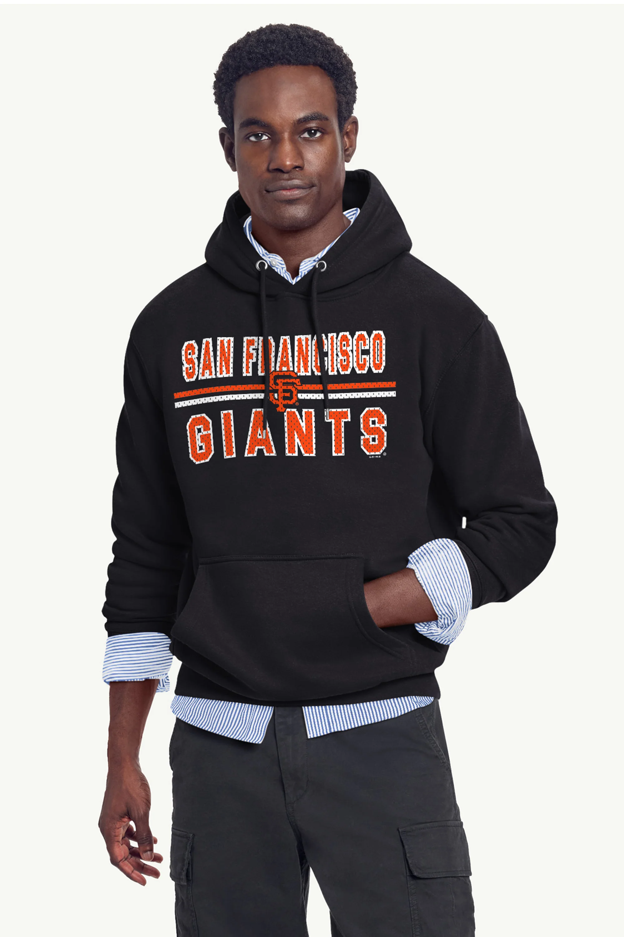 MENS SAN FRANCISCO GIANTS MESH LOOK HOODIE - Image 2