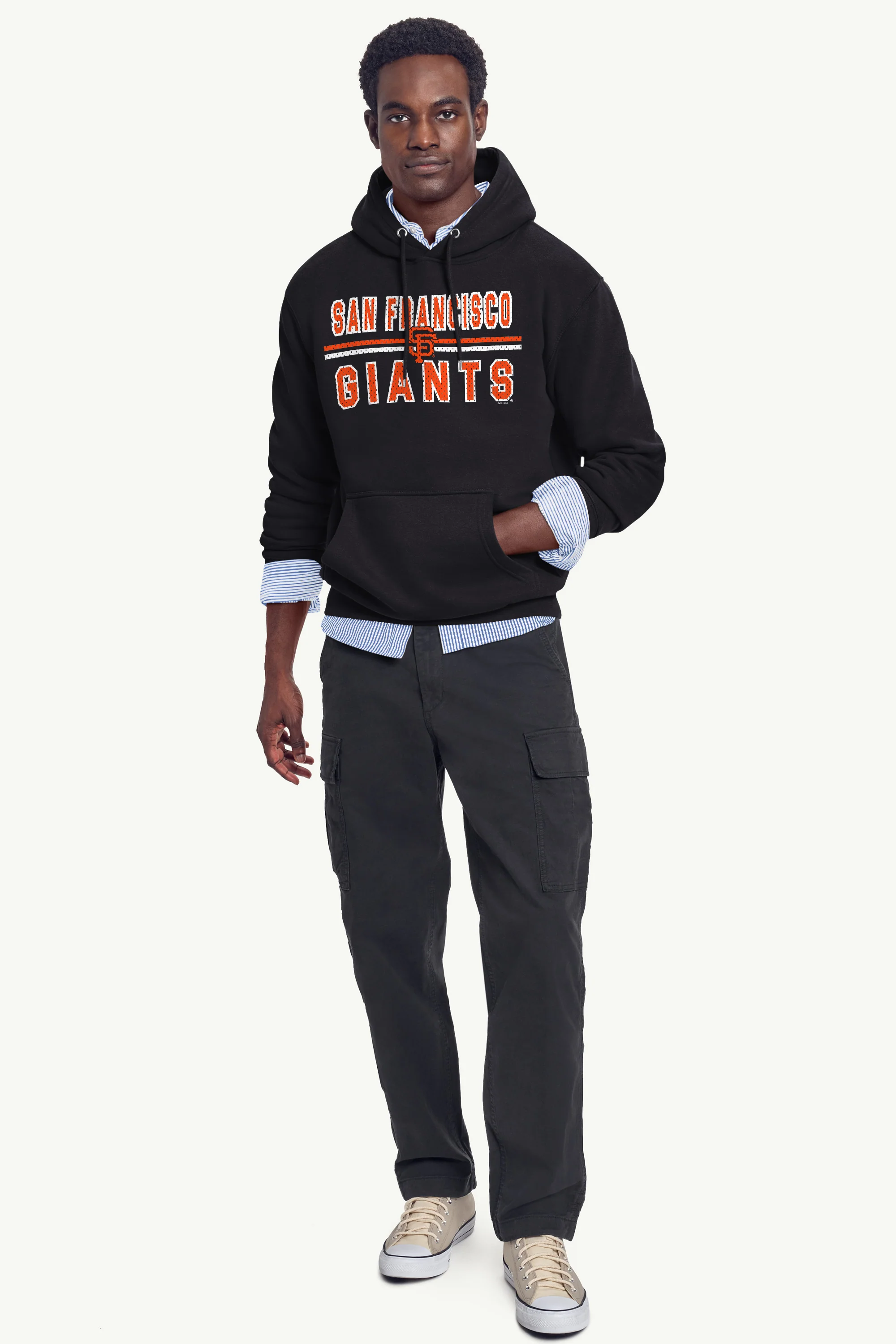 MENS SAN FRANCISCO GIANTS MESH LOOK HOODIE - Image 3