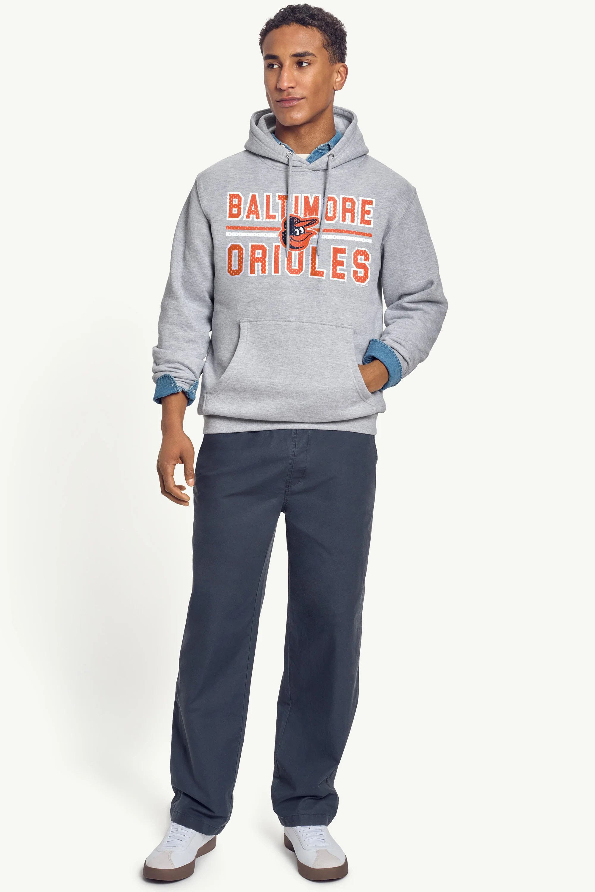 MENS BALTIMORE ORIOLES MESH HOODIE - Image 3