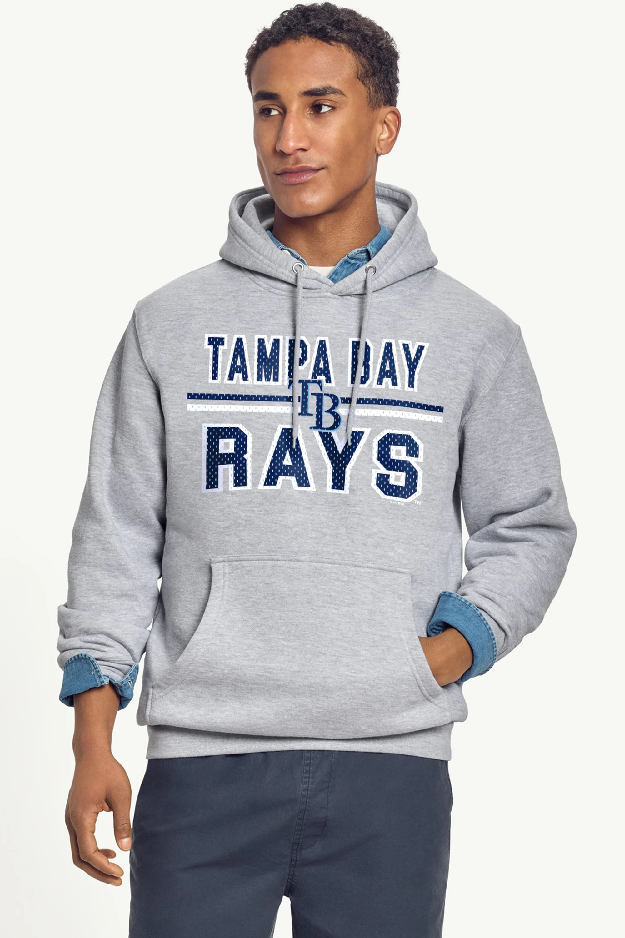 MENS TAMPA BAY RAYS MESH LOOK HOODIE - Image 2