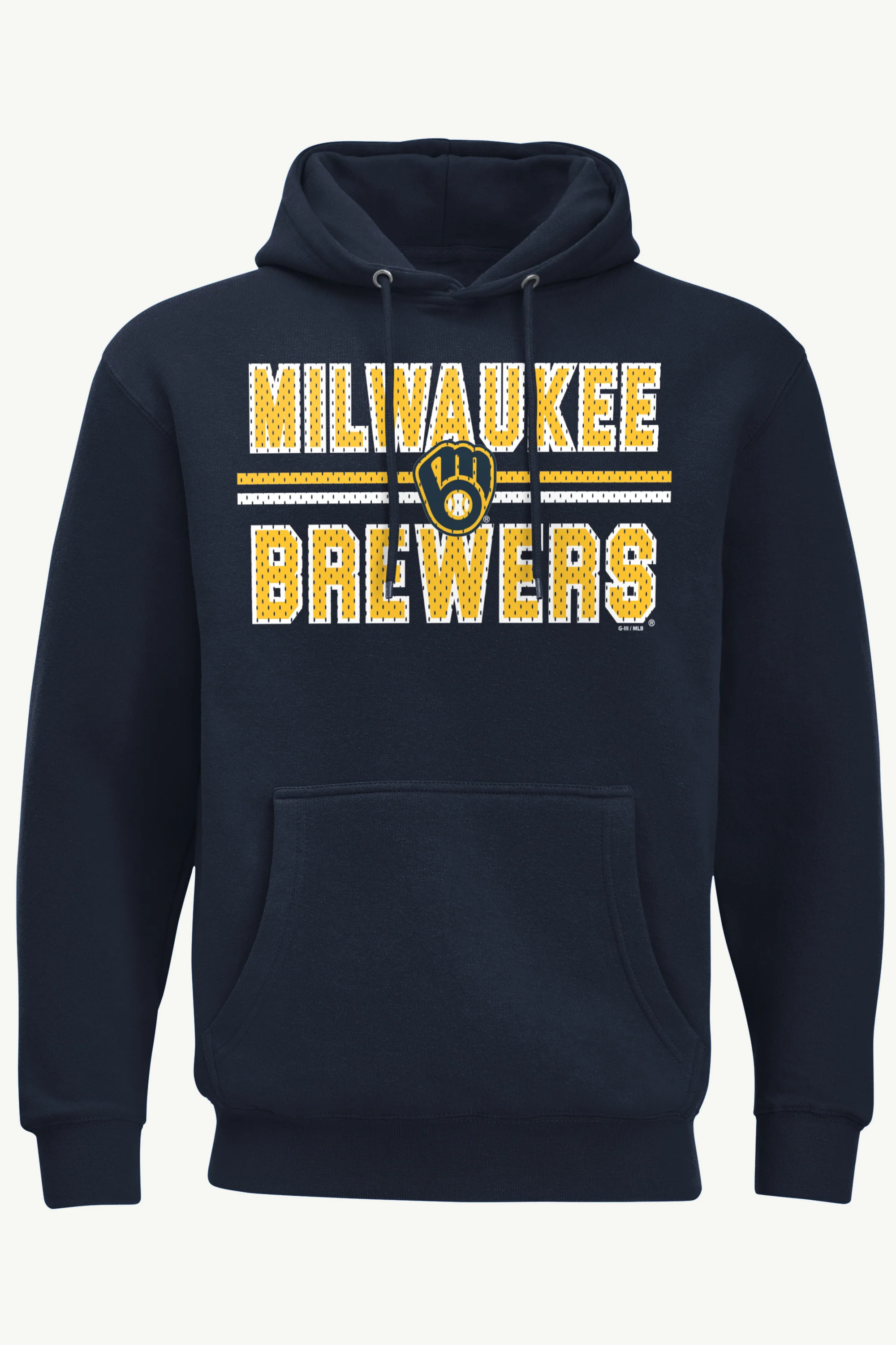 MENS MILWAUKEE BREWERS MESH LOOK HOODIE
