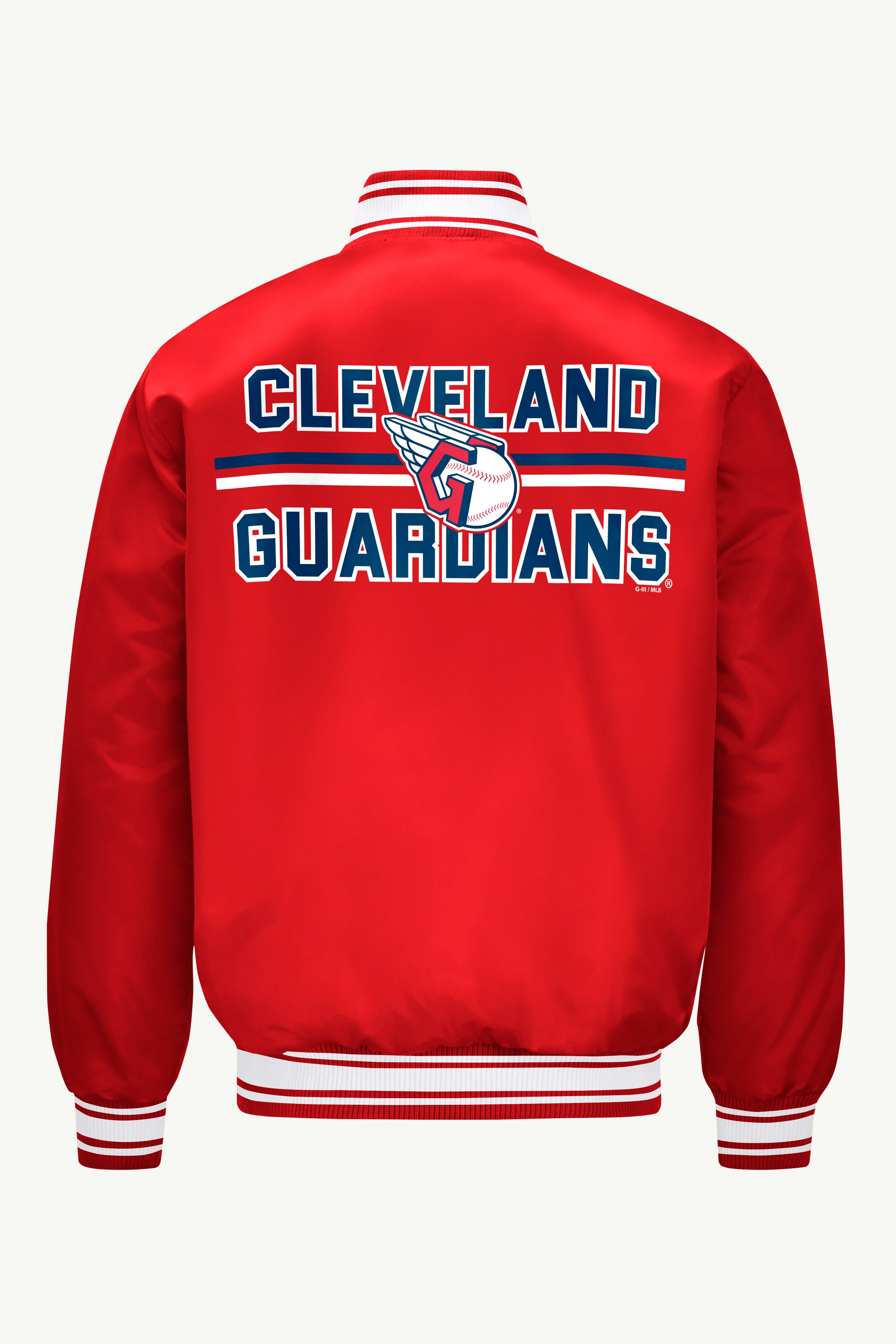 MENS CLEVELAND GUARDIANS SATIN VARSITY JACKET - Image 2