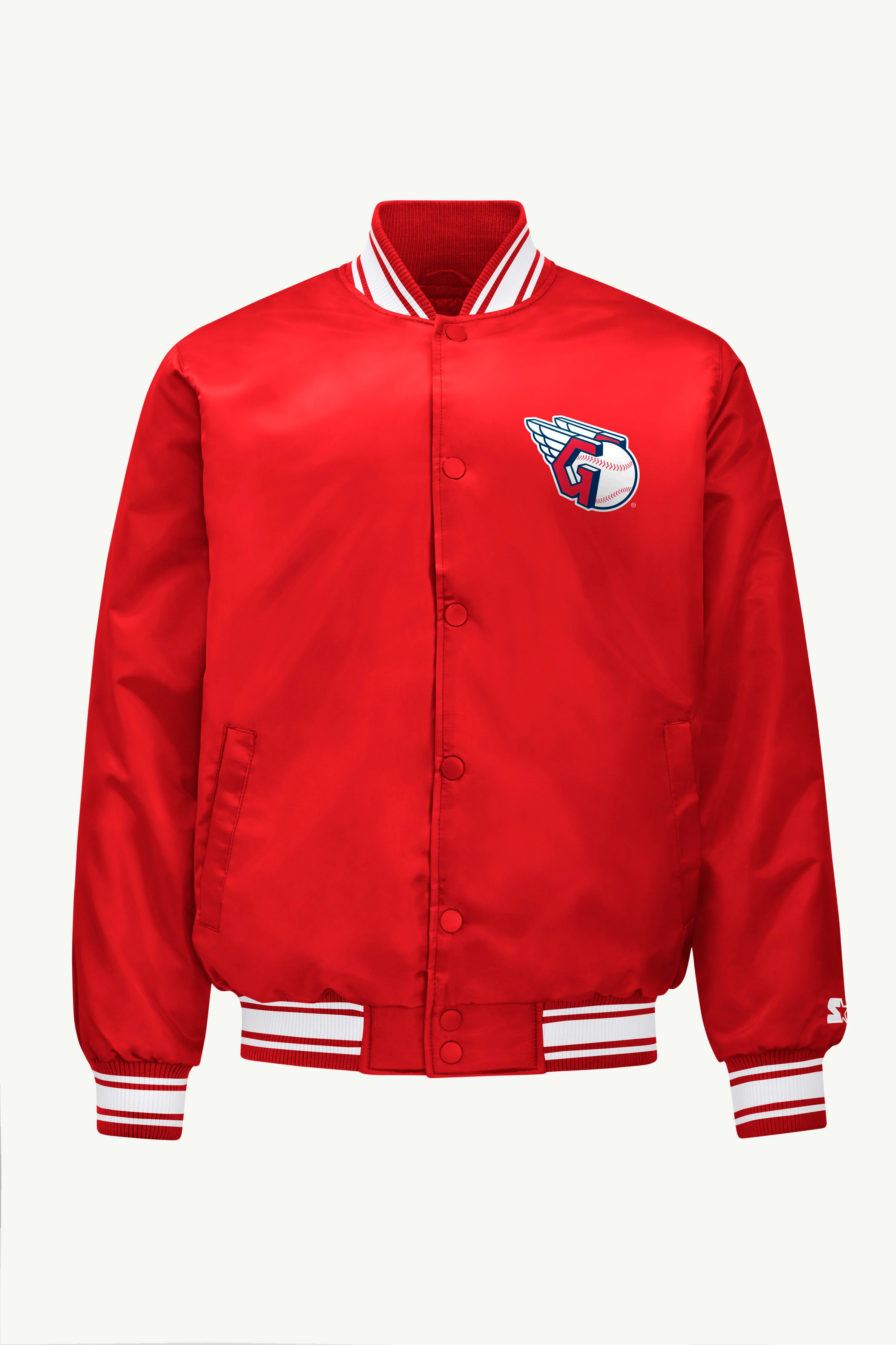 MENS CLEVELAND GUARDIANS SATIN VARSITY JACKET - Image 4