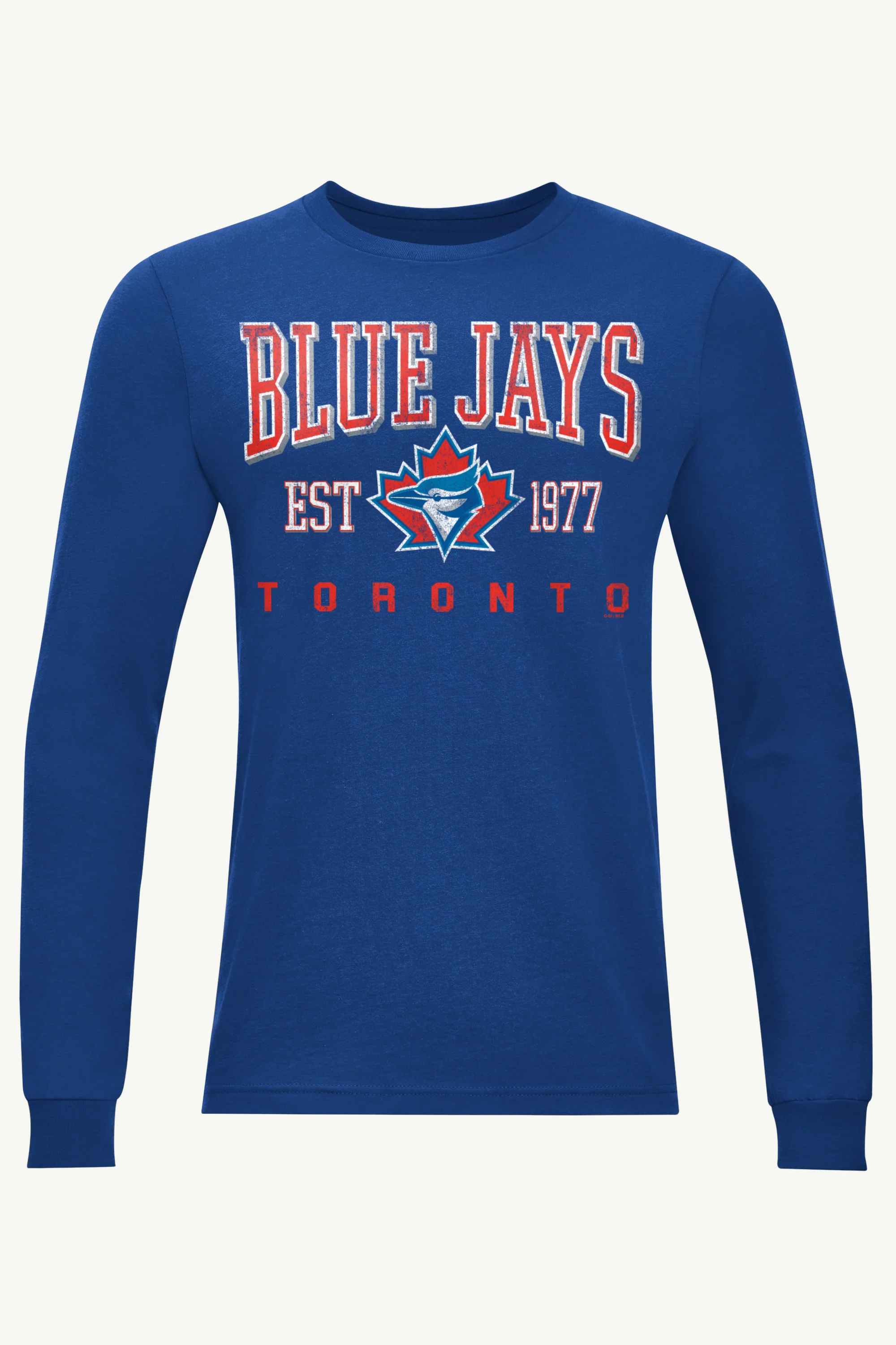 MENS TORONTO BLUE JAYS RETRO LONG SLEEVE T SHIRT