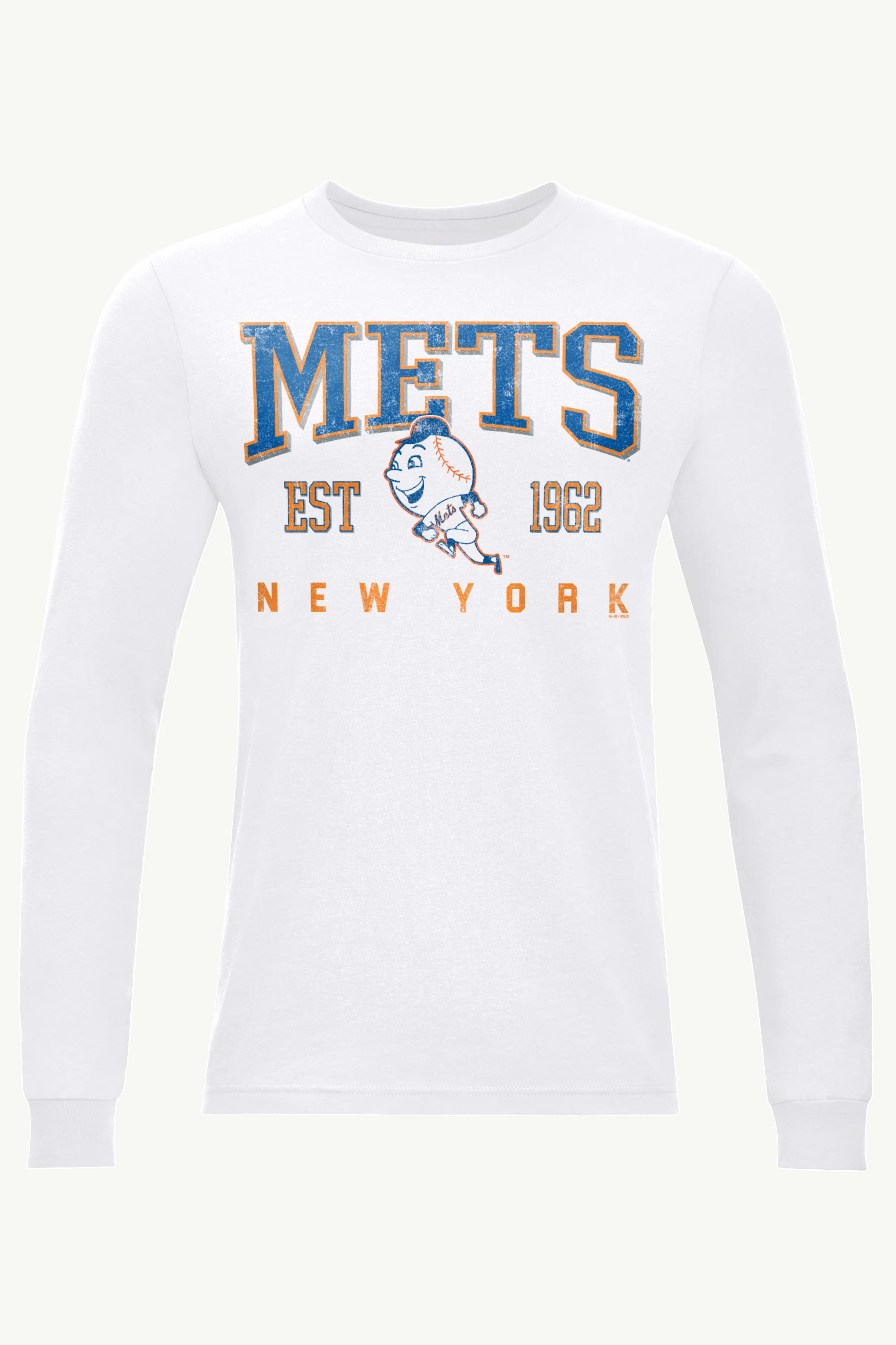MENS NEW YORK METS RETRO LONG SLEEVE T SHIRT