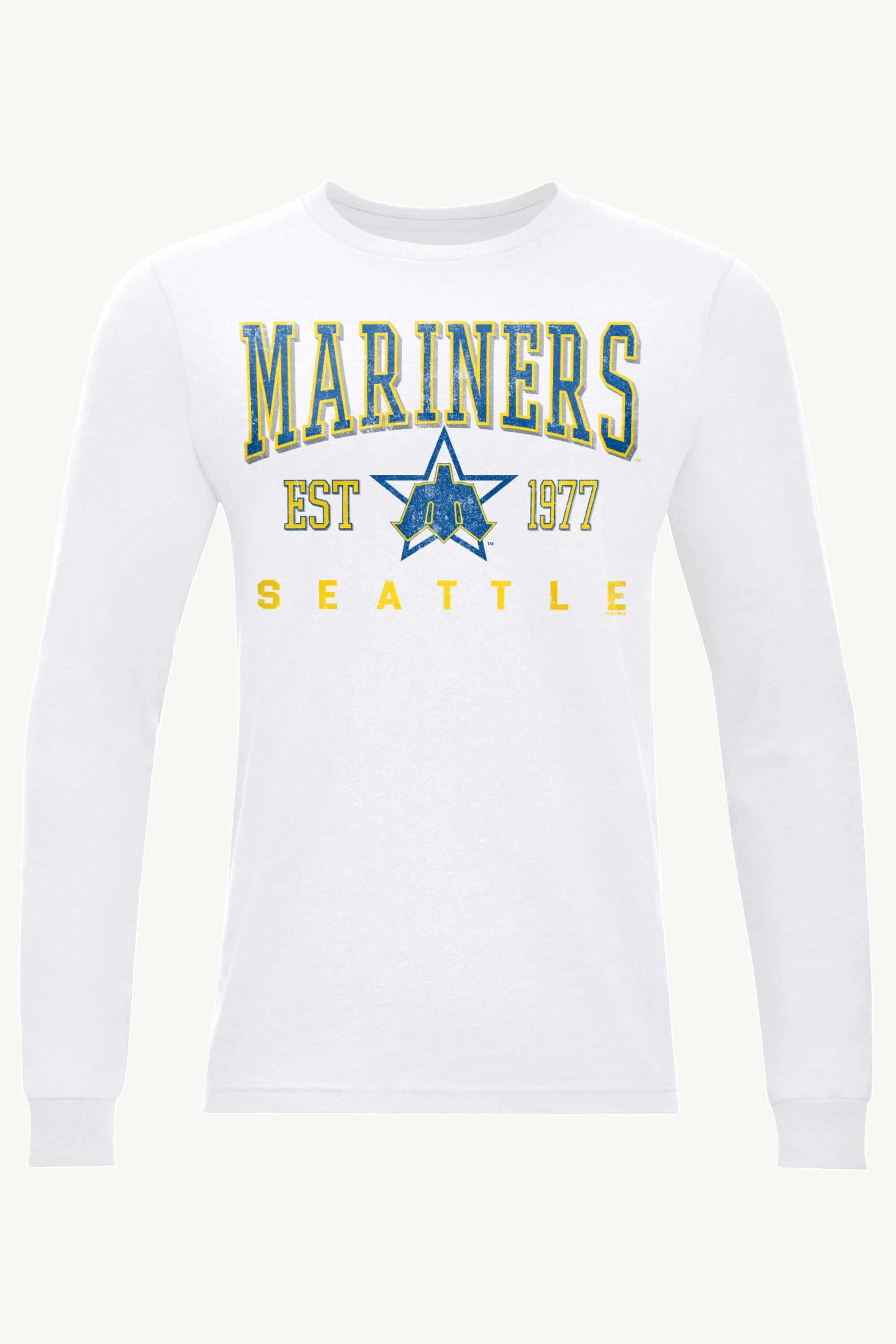 MENS SEATTLE MARINERS RETRO LONG SLEEVE T SHIRT