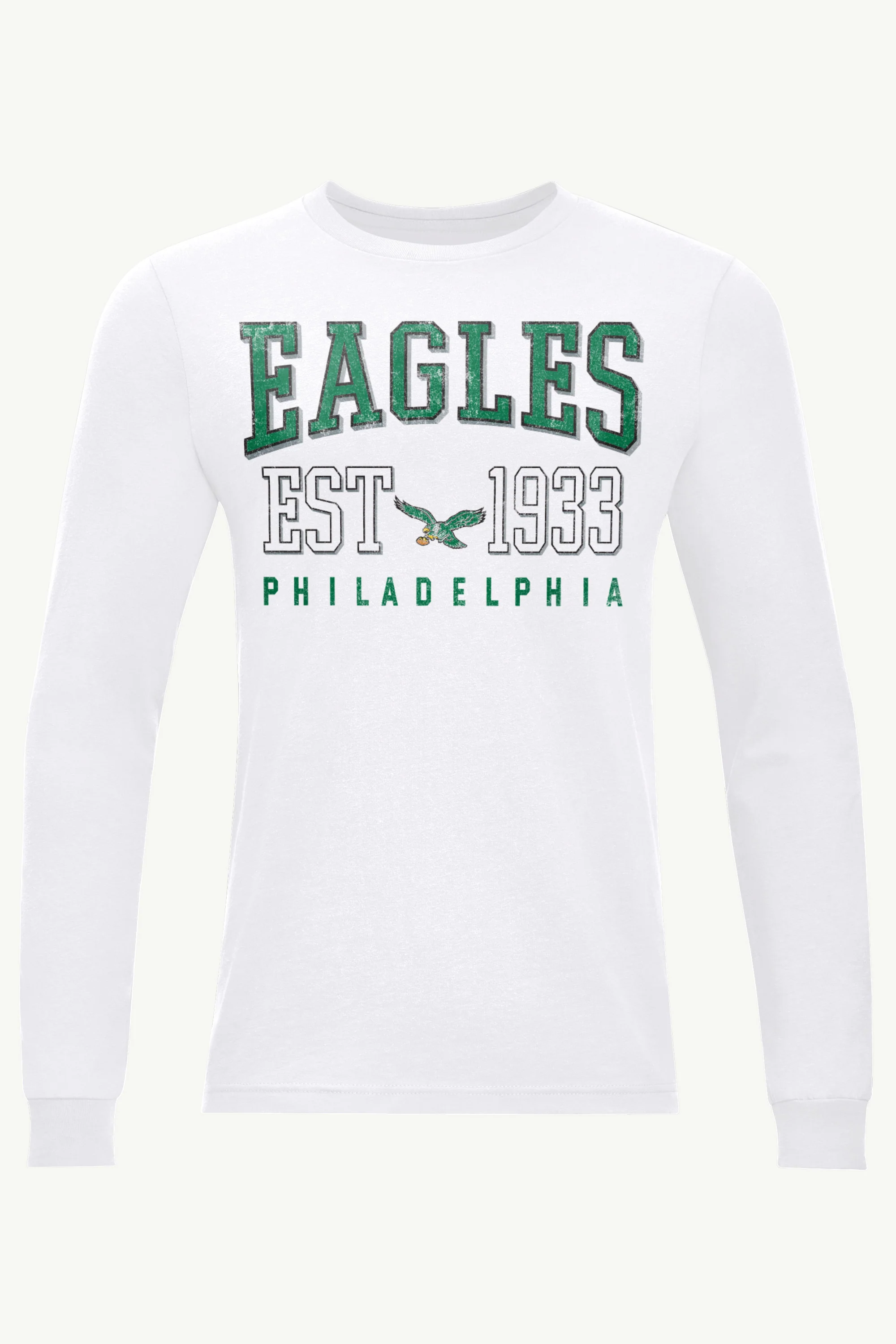 MENS PHILADELPHIA EAGLES RETRO LONG SLEEVE T SHIRT