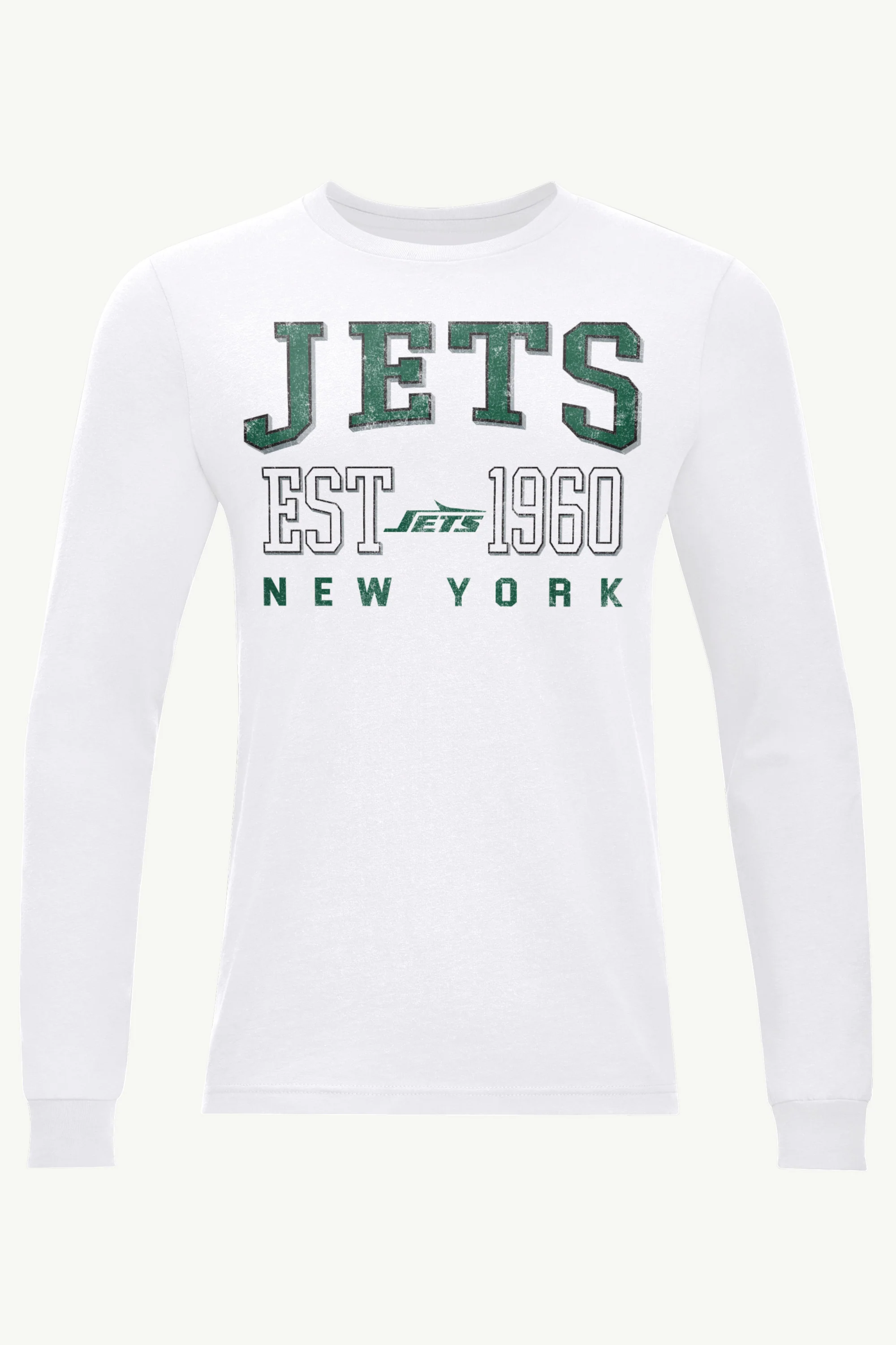 MENS NEW YORK JETS RETRO LONG SLEEVE T SHIRT