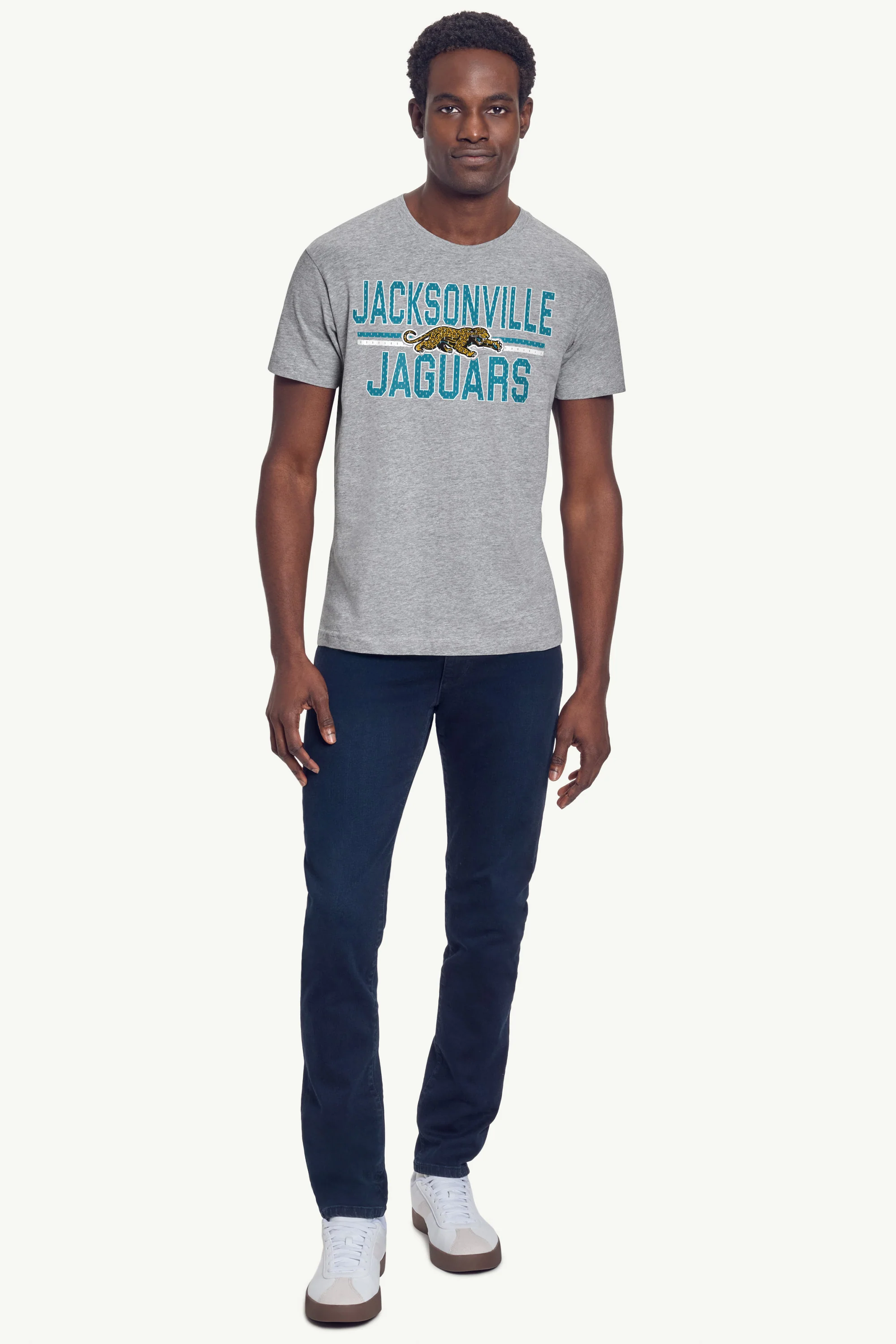 MENS JACKSONVILLE JAGUARS MESH LOOK RETRO T SHIRT - Image 3