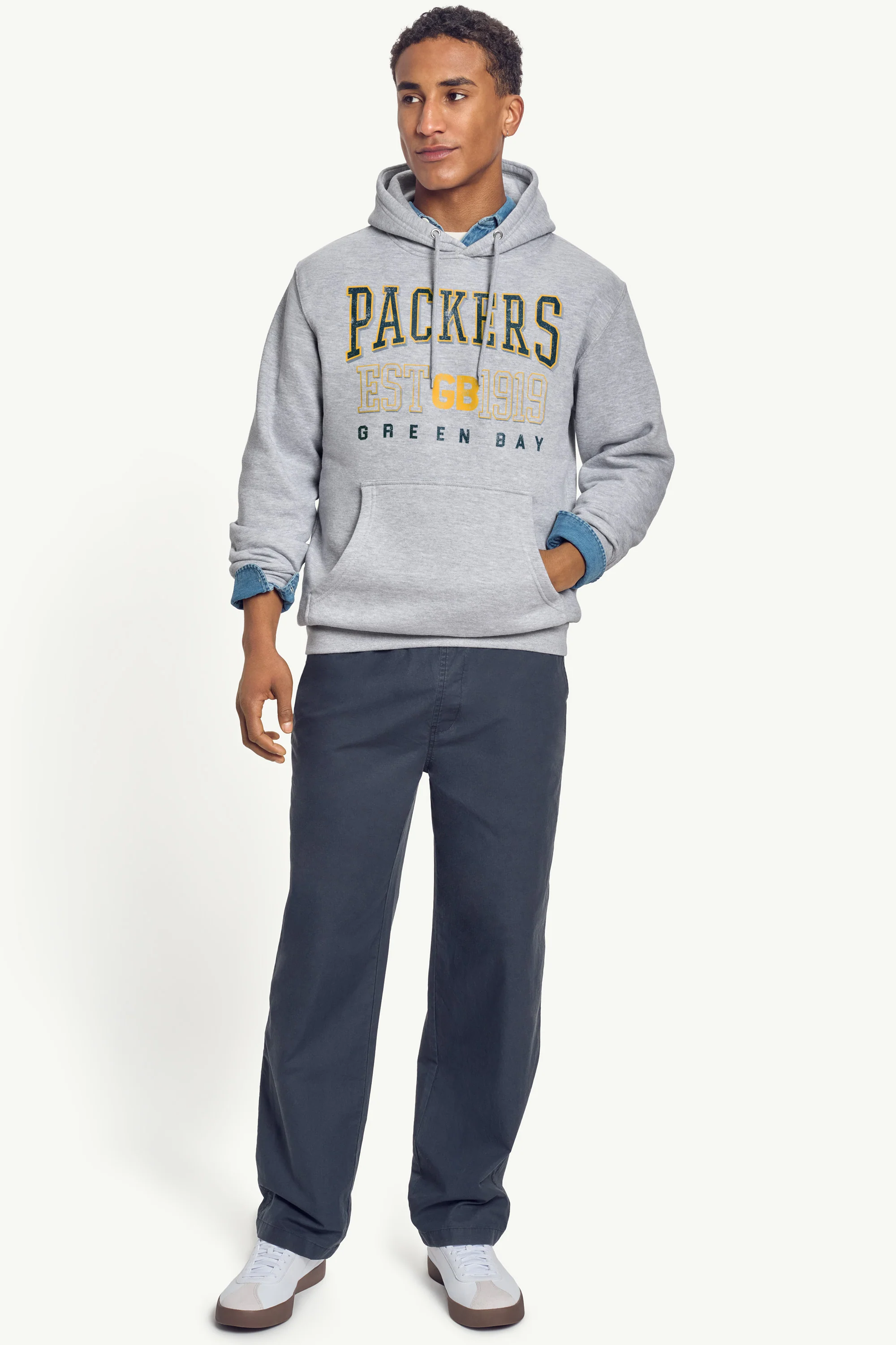 MENS GREEN BAY PACKERS RETRO HOODIE - Image 2