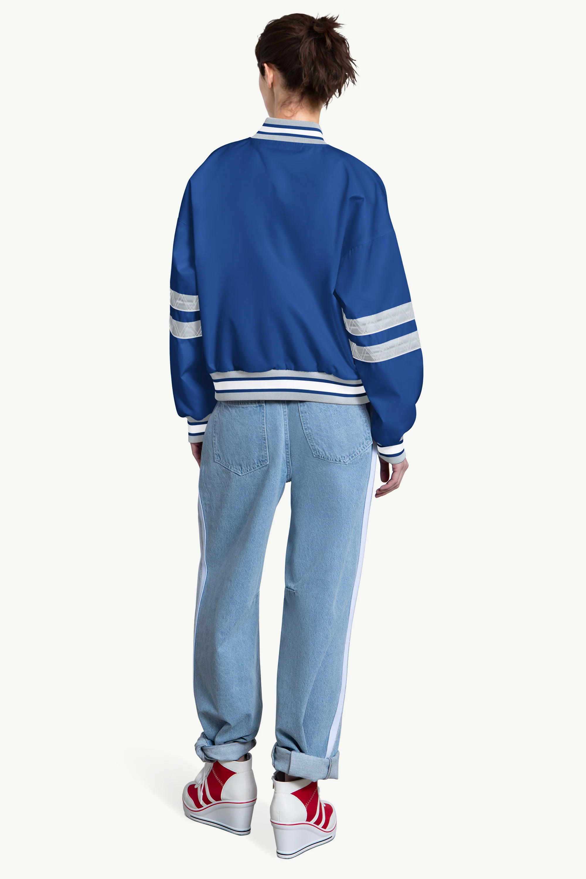 WOMENS LOS ANGELES DODGERS INTERCEPTION VARSITY JACKET - Image 2