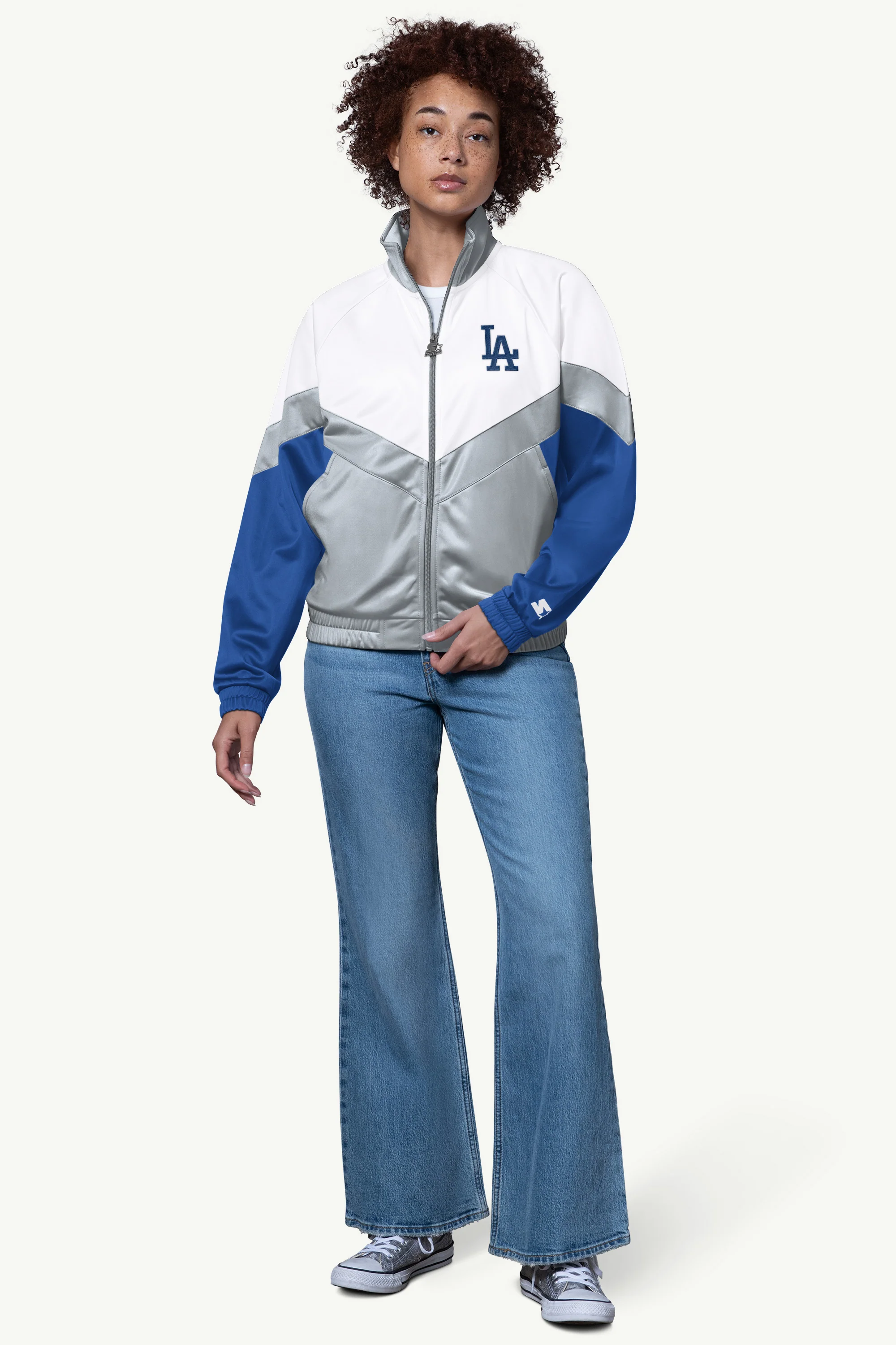WOMENS LOS ANGELES DODGERS TEAMWORK TRACK JACKET - Image 3
