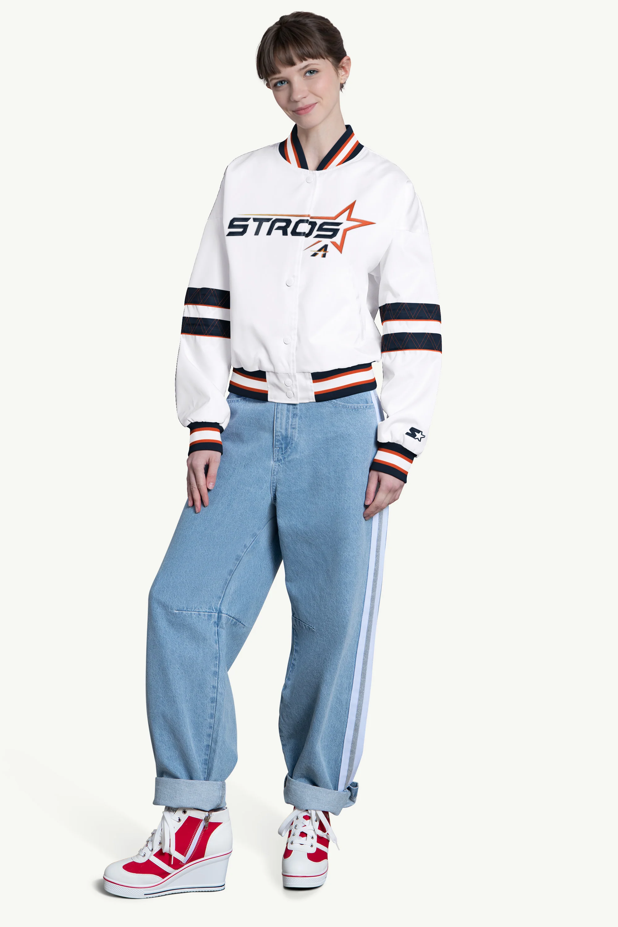 WOMENS HOUSTON ASTROS INTERCEPTION VARSITY JACKET - Image 3