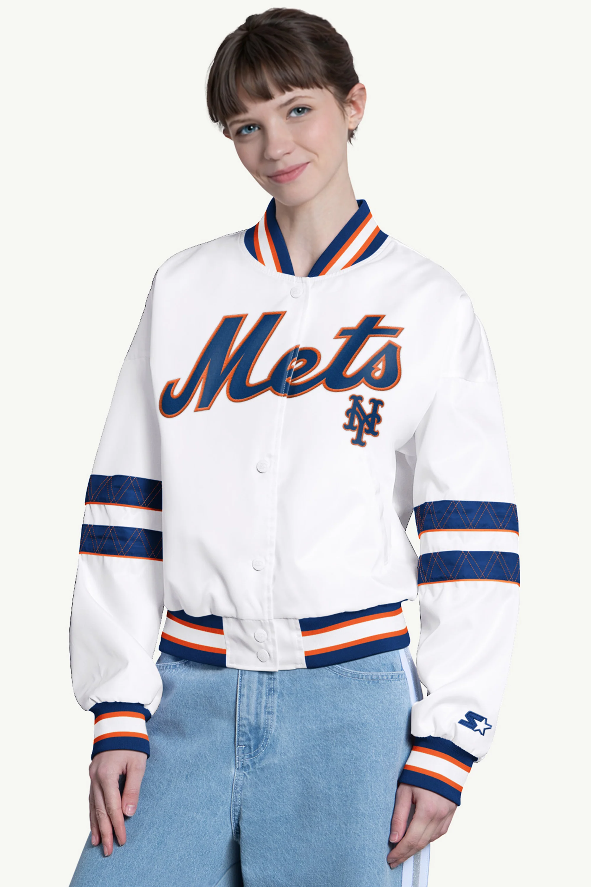 WOMENS NEW YORK METS INTERCEPTION VARSITY JACKET