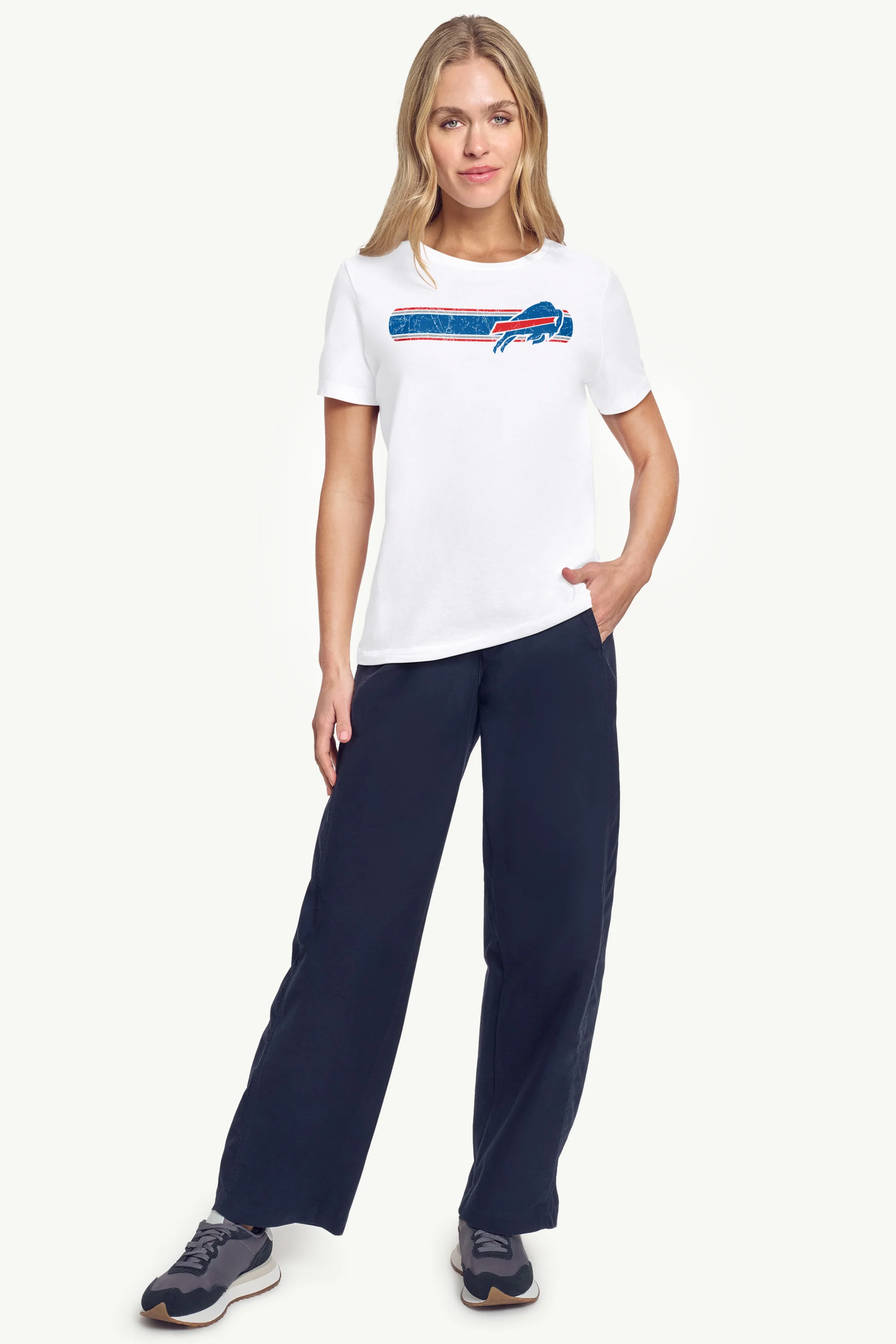 WOMENS BUFFALO BILLS STRIPE T SHIRT - Image 2