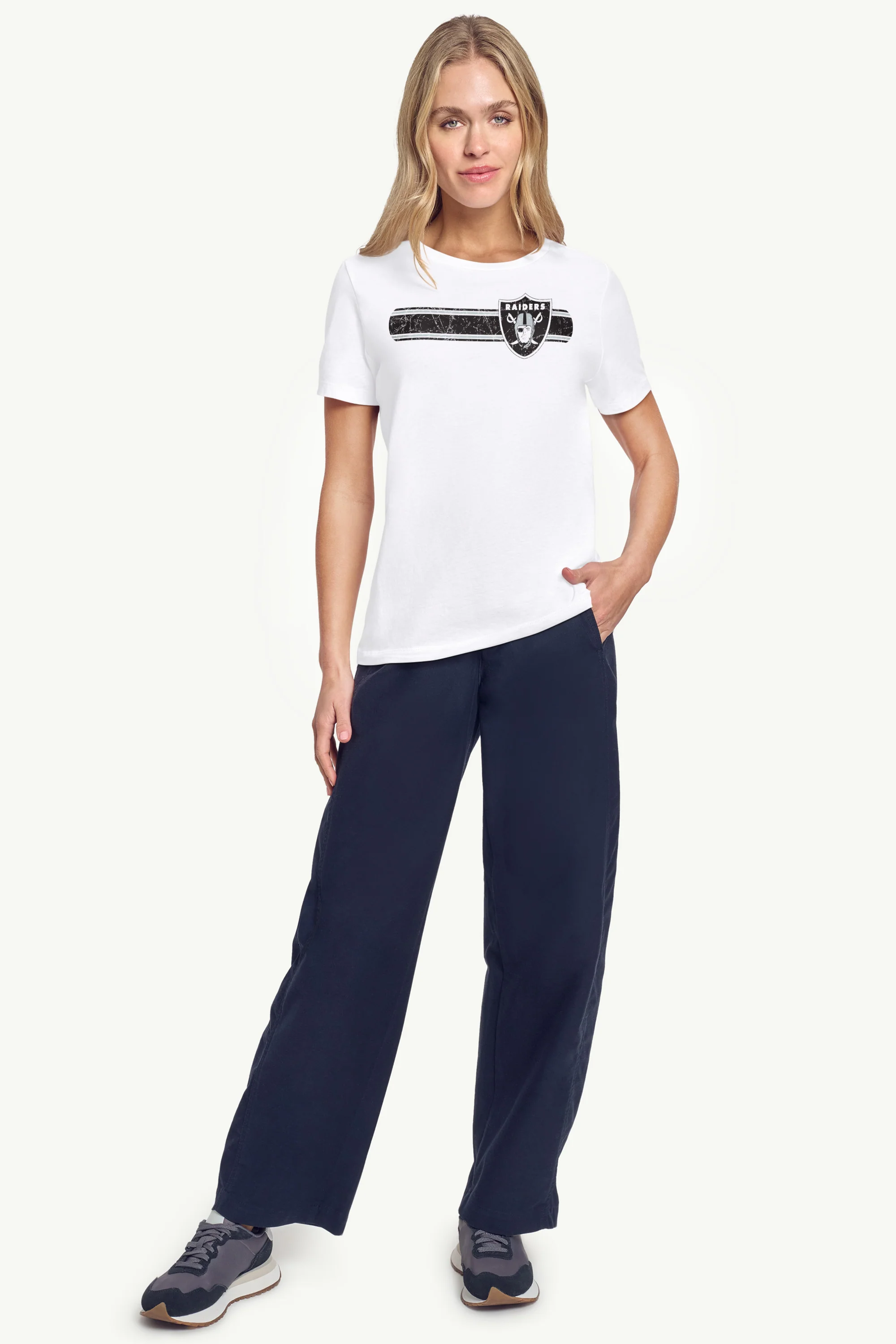 WOMENS LAS VEGAS RAIDERS STRIPE T SHIRT - Image 2