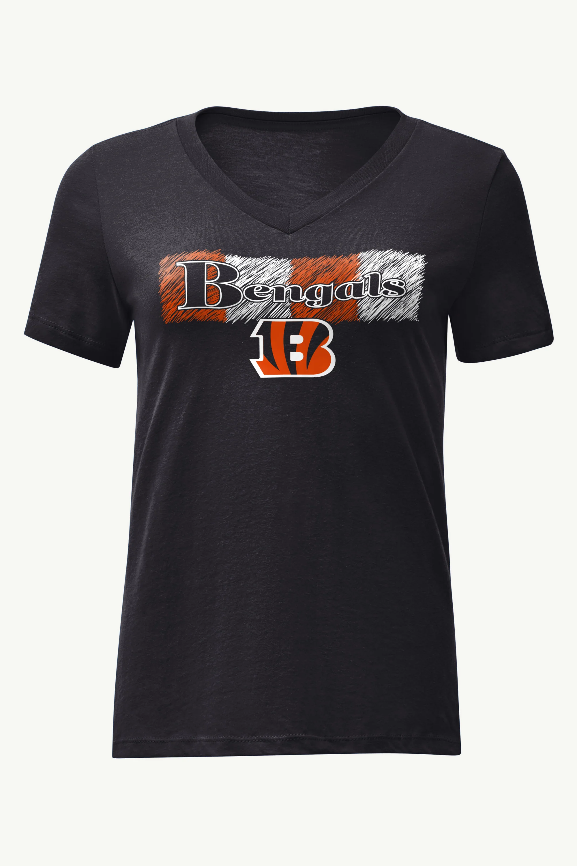 WOMENS CINCINATI BENGALS COLOR SHADING V-NECK T SHIRT