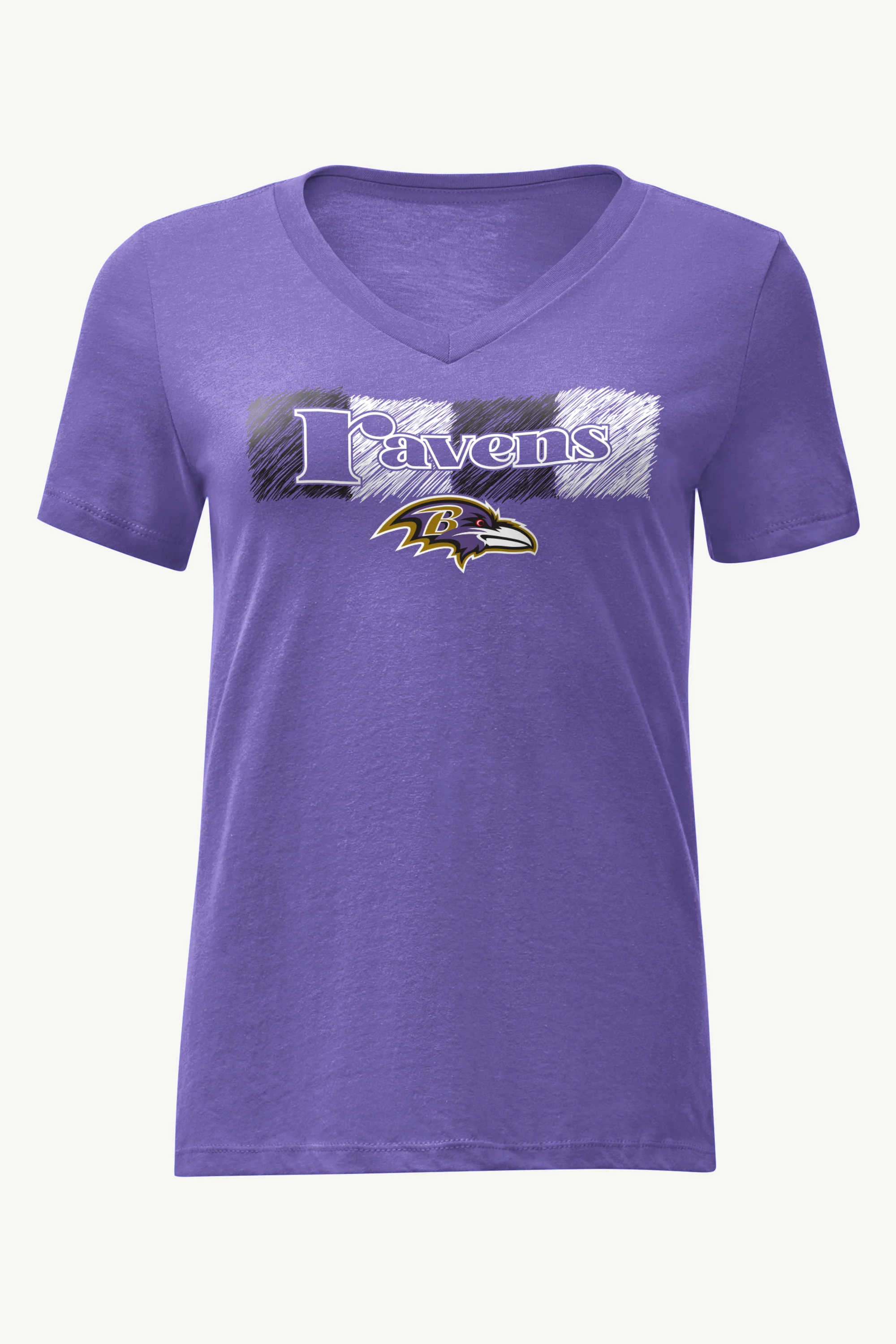 WOMENS BALTIMORE RAVENS COLOR SHADING V-NECK T SHIRT