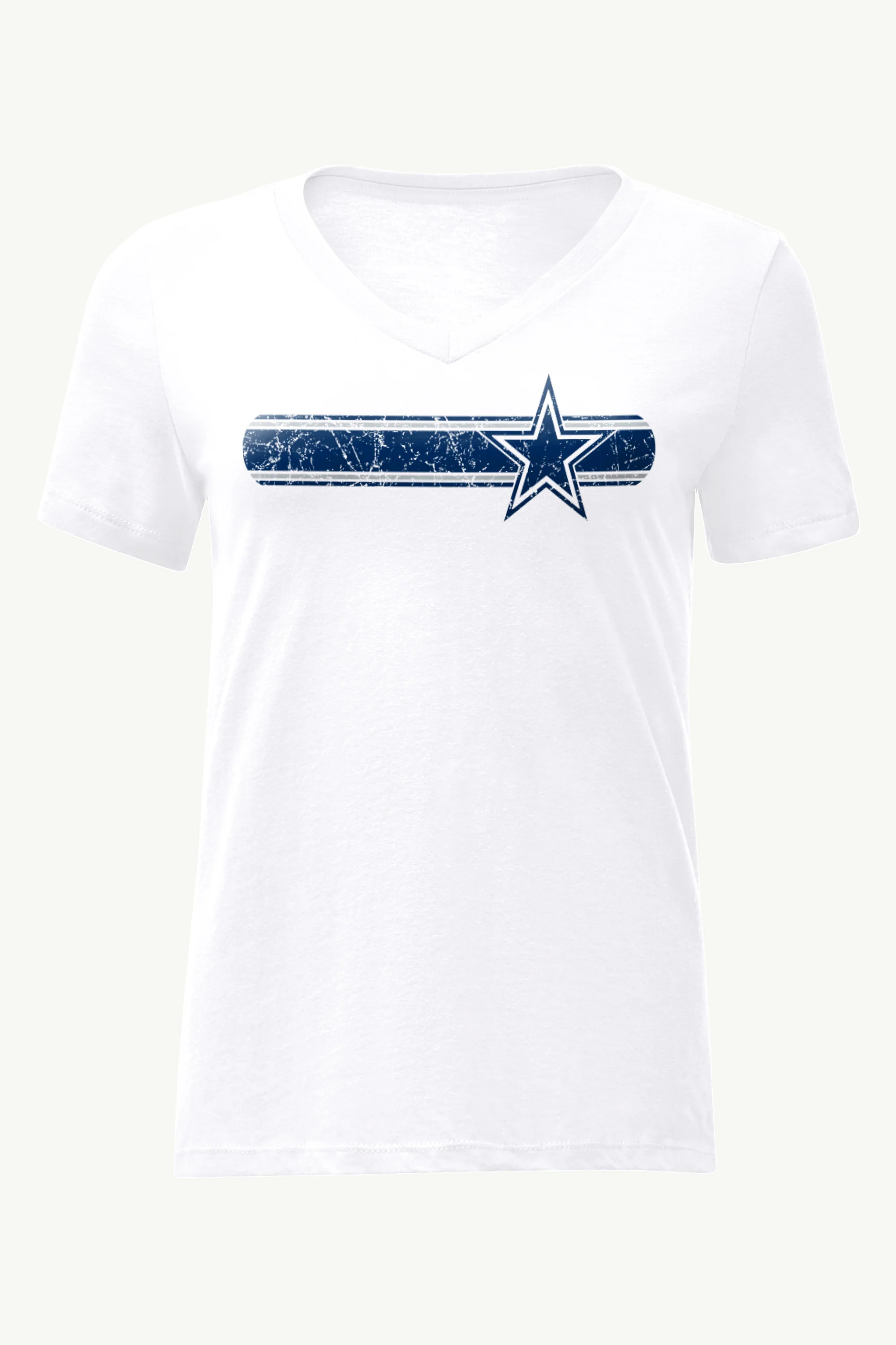 WOMENS DALLAS COWBOYS STRIPE V-NECK T SHIRT