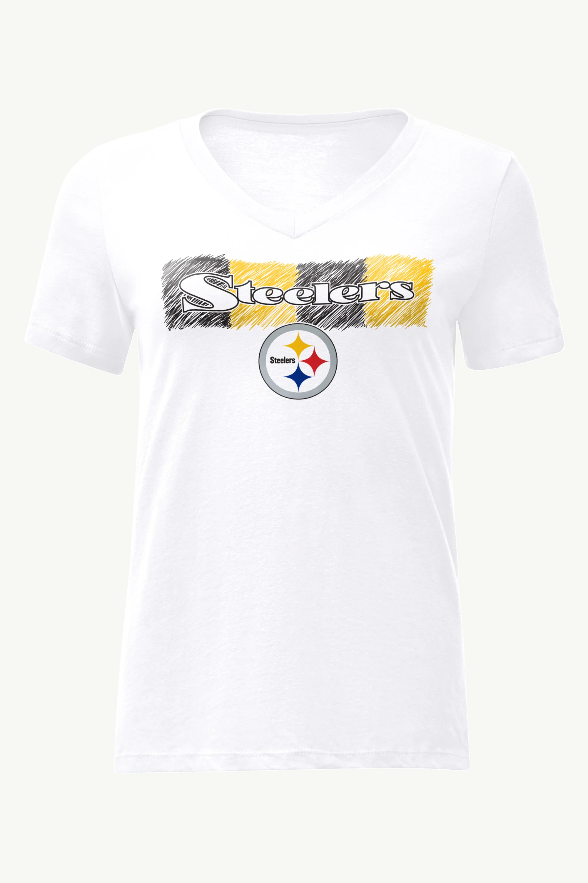 WOMENS PITTSBURGH STEELERS COLOR SHADING V-NECK T SHIRT