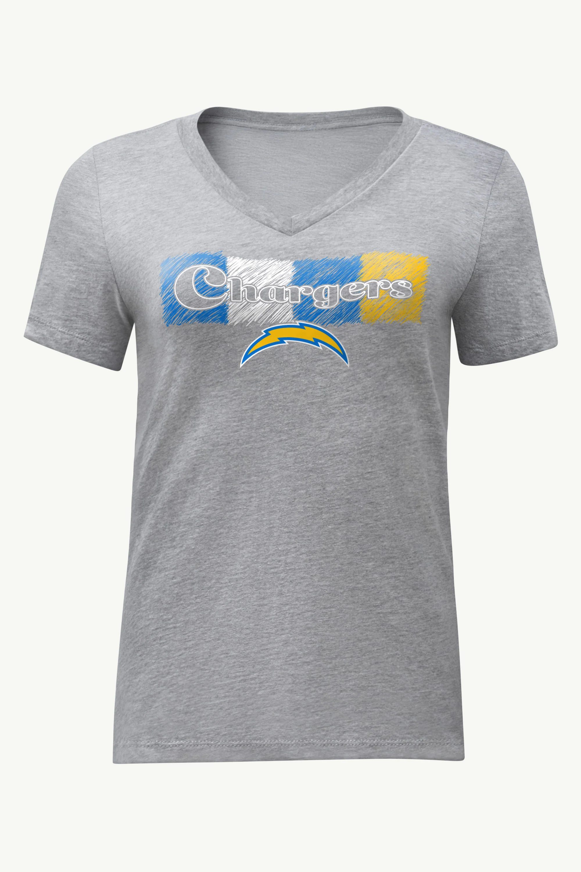WOMENS LOS ANGELES CHARGERS COLOR SHADING V-NECK T SHIRT