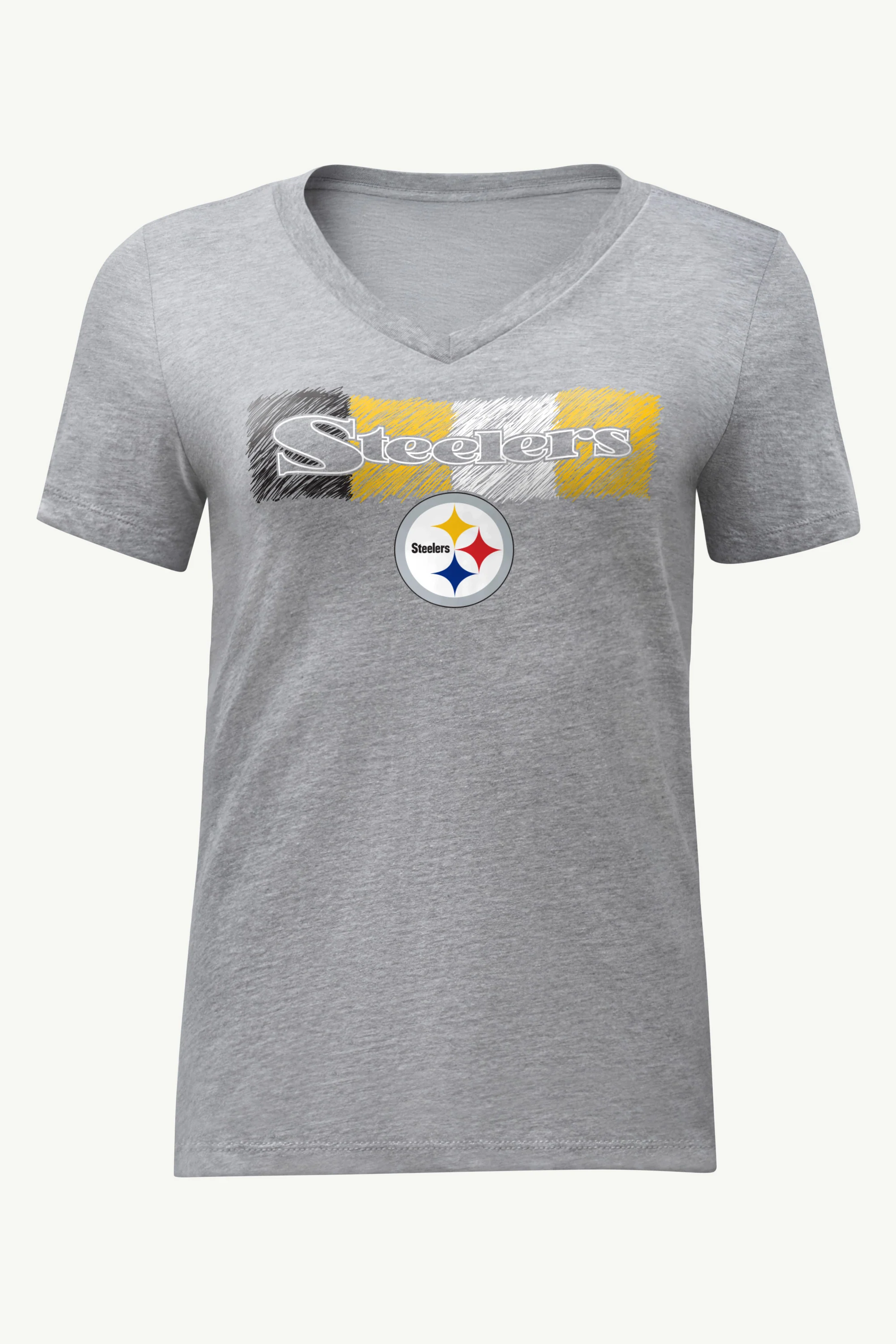 WOMENS PITTSBURGH STEELERS COLOR SHADING V-NECK T SHIRT