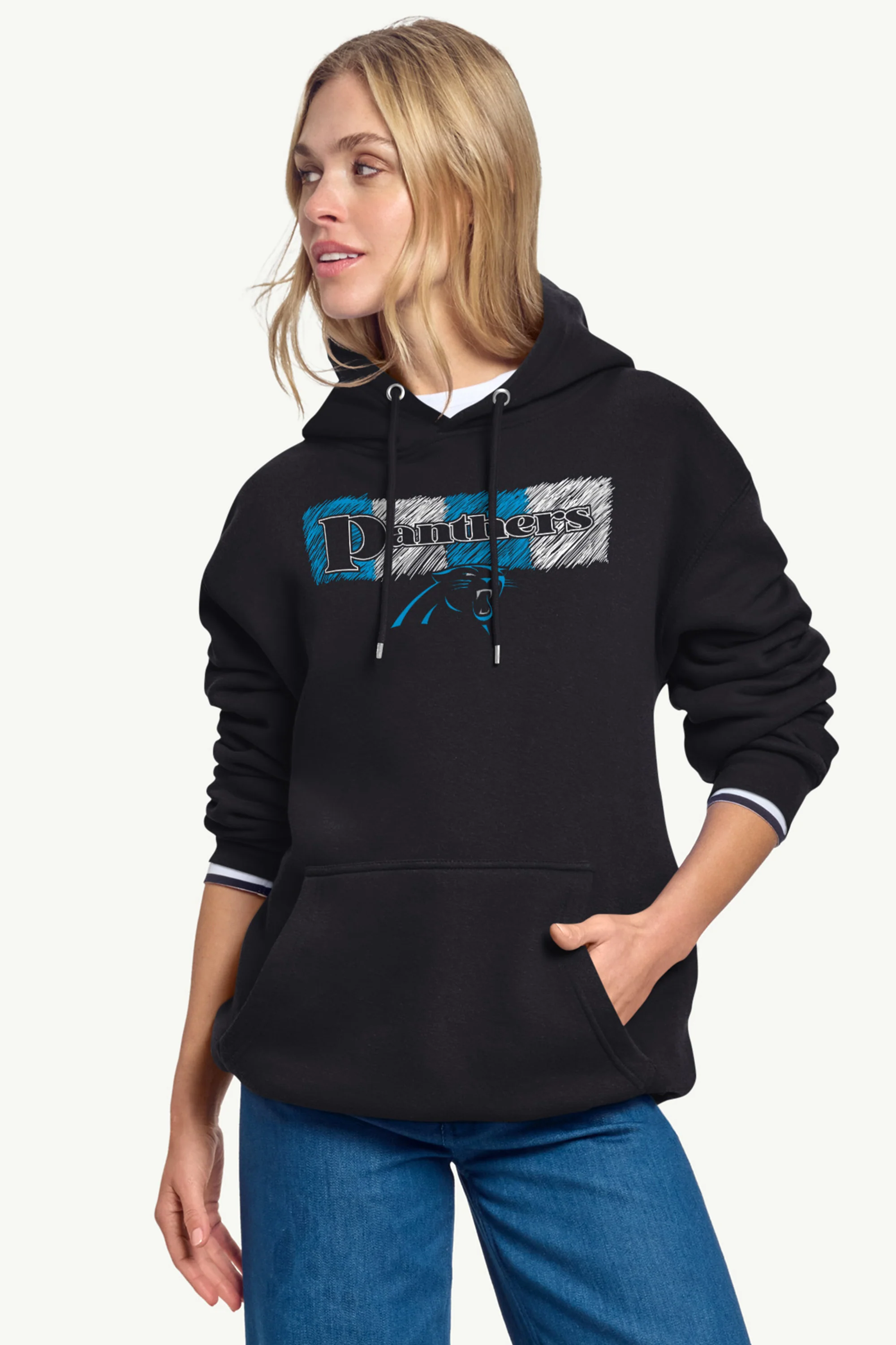 WOMENS CAROLINA PANTHERS COLOR SHADING HOODIE - Image 2