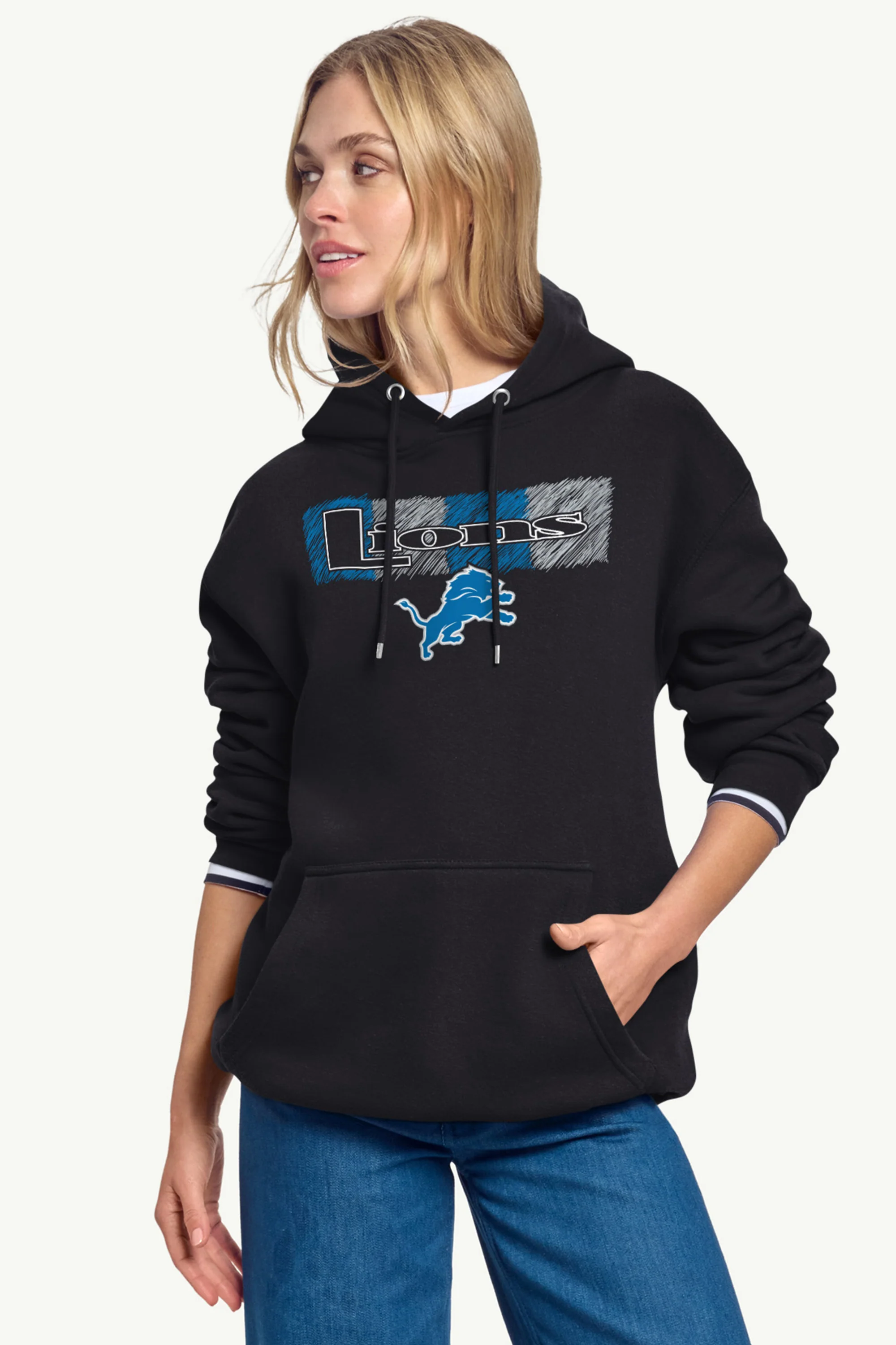 WOMENS DETROIT LIONS COLOR SHADING HOODIE - Image 2