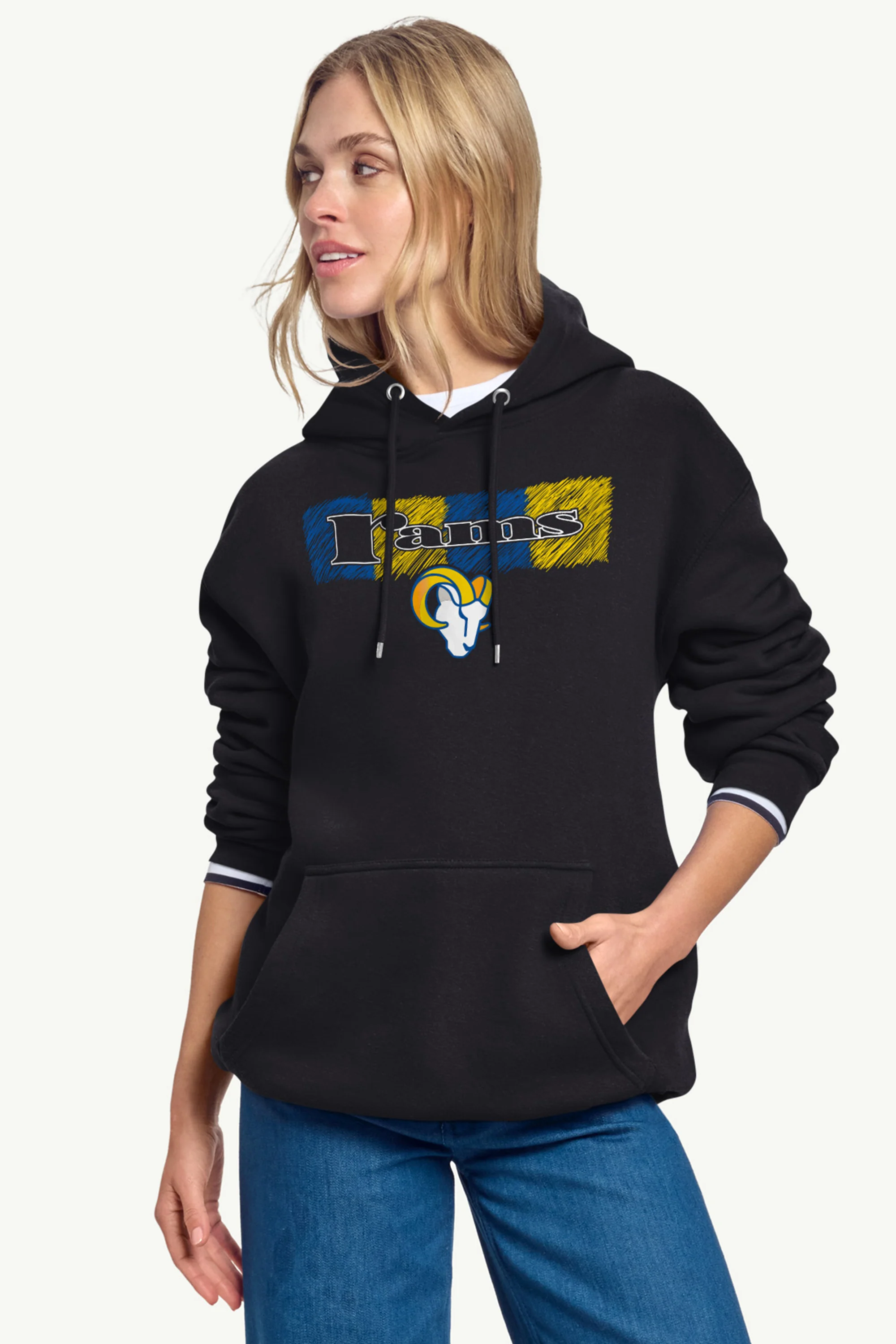 WOMENS LOS ANGELES RAMS COLOR SHADING HOODIE - Image 2