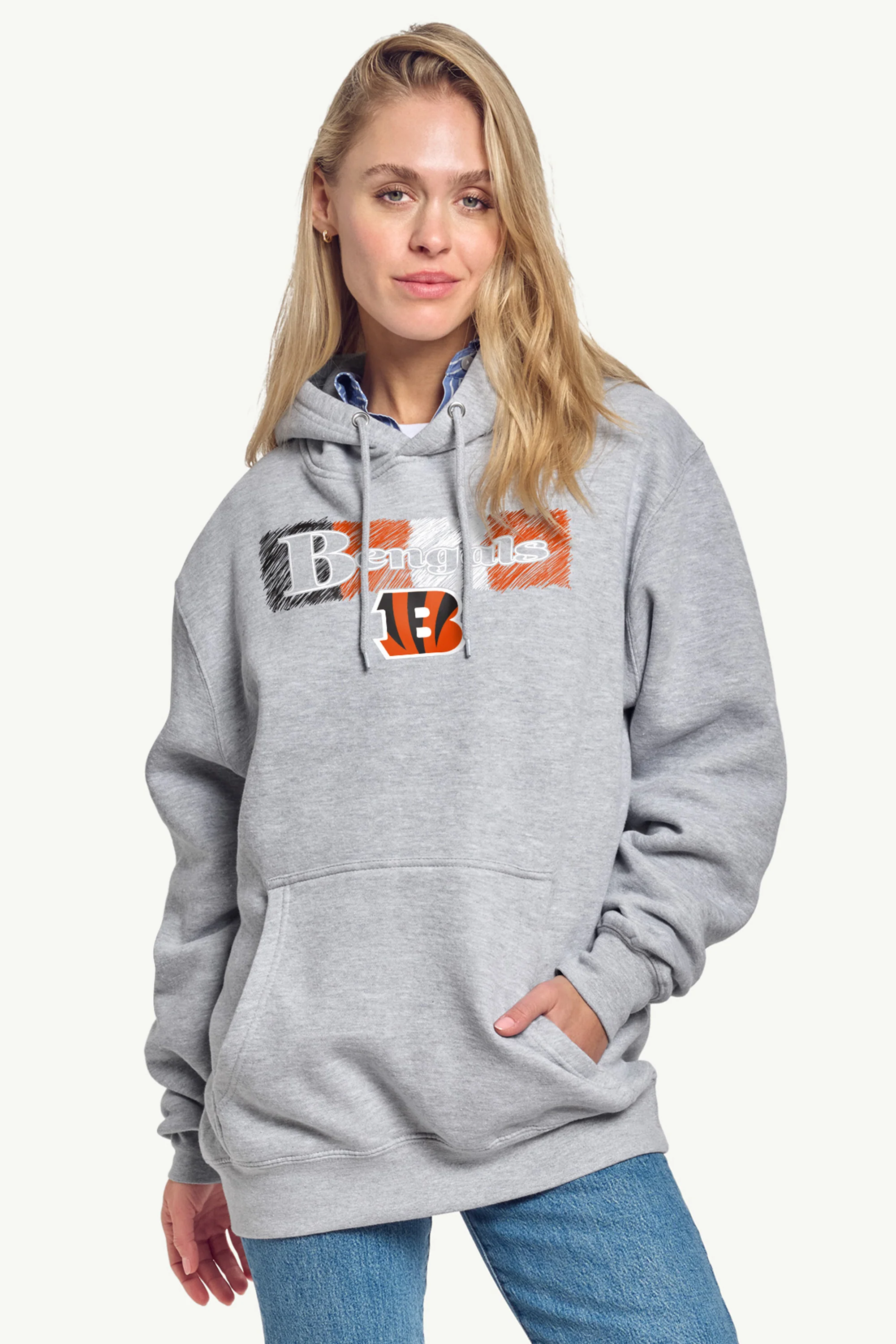 WOMENS CINCINATI BENGALS COLOR SHADING HOODIE - Image 2