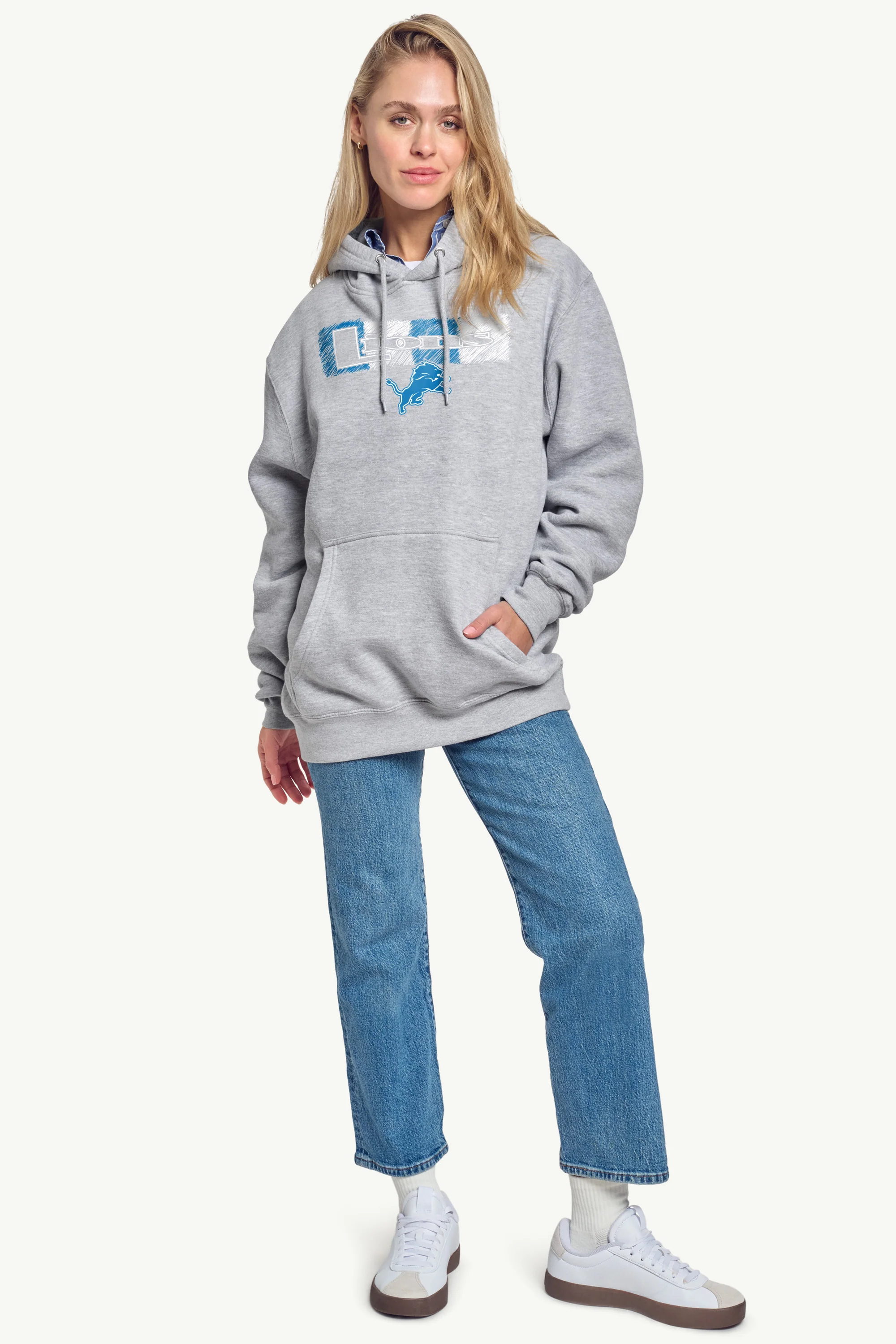 WOMENS DETROIT LIONS COLOR SHADING HOODIE - Image 3