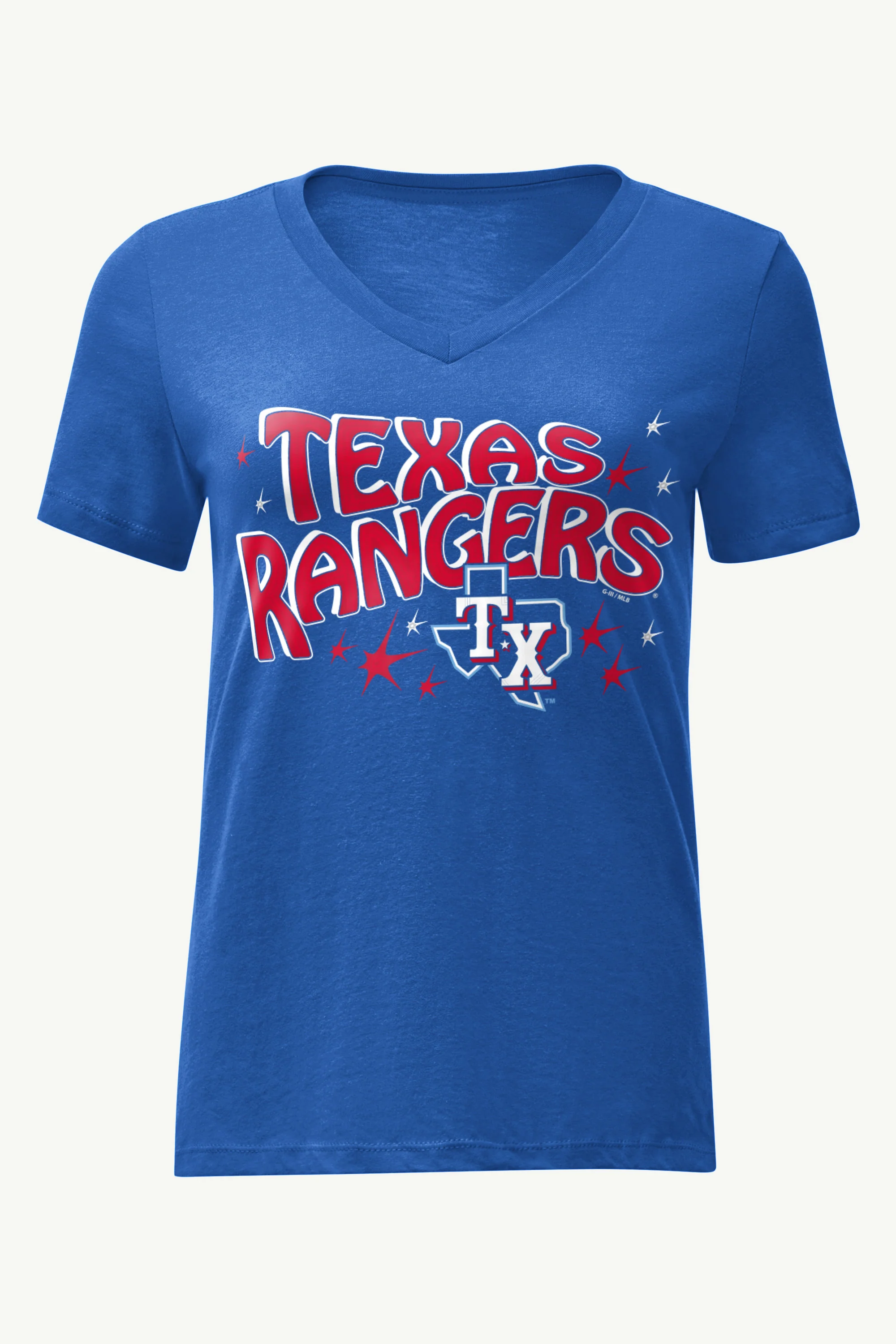 WOMENS TEXAS RANGERS FIREWORKS V NECK T SHIRT