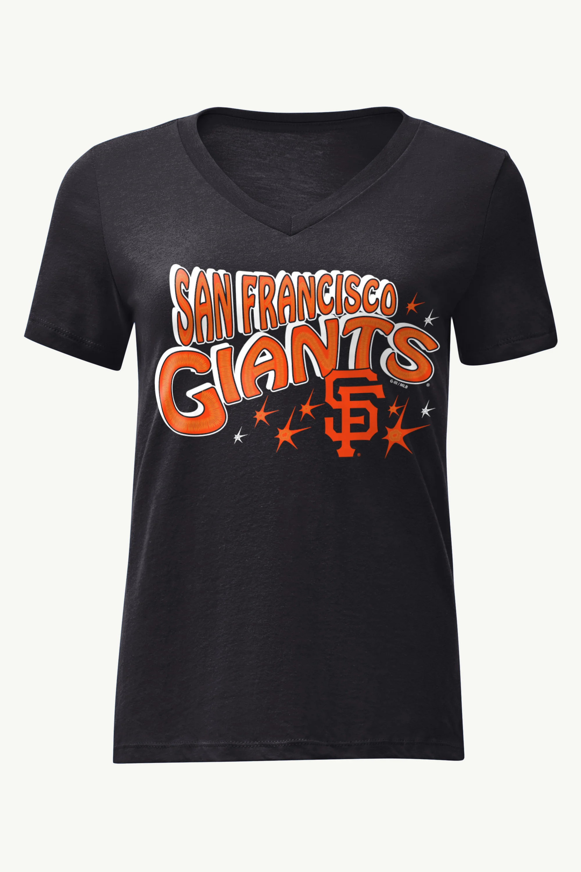 WOMENS SAN FRANCISCO GIANTS FIREWORKS V NECK T SHIRT
