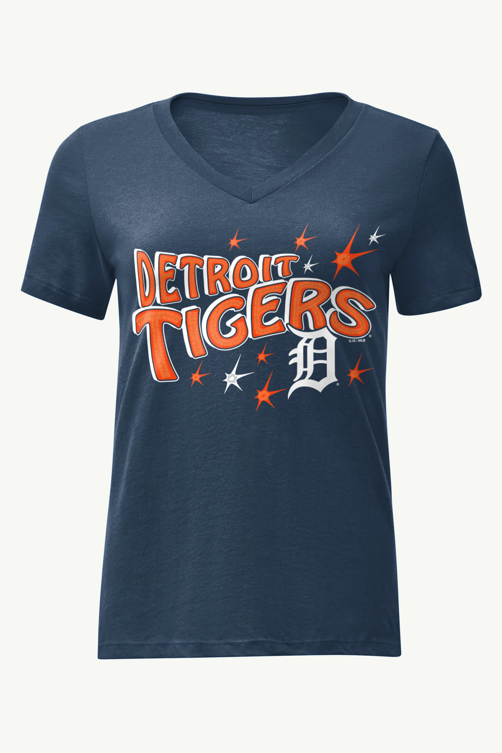 WOMENS DETROIT TIGERS FIREWORKS V NECK T SHIRT