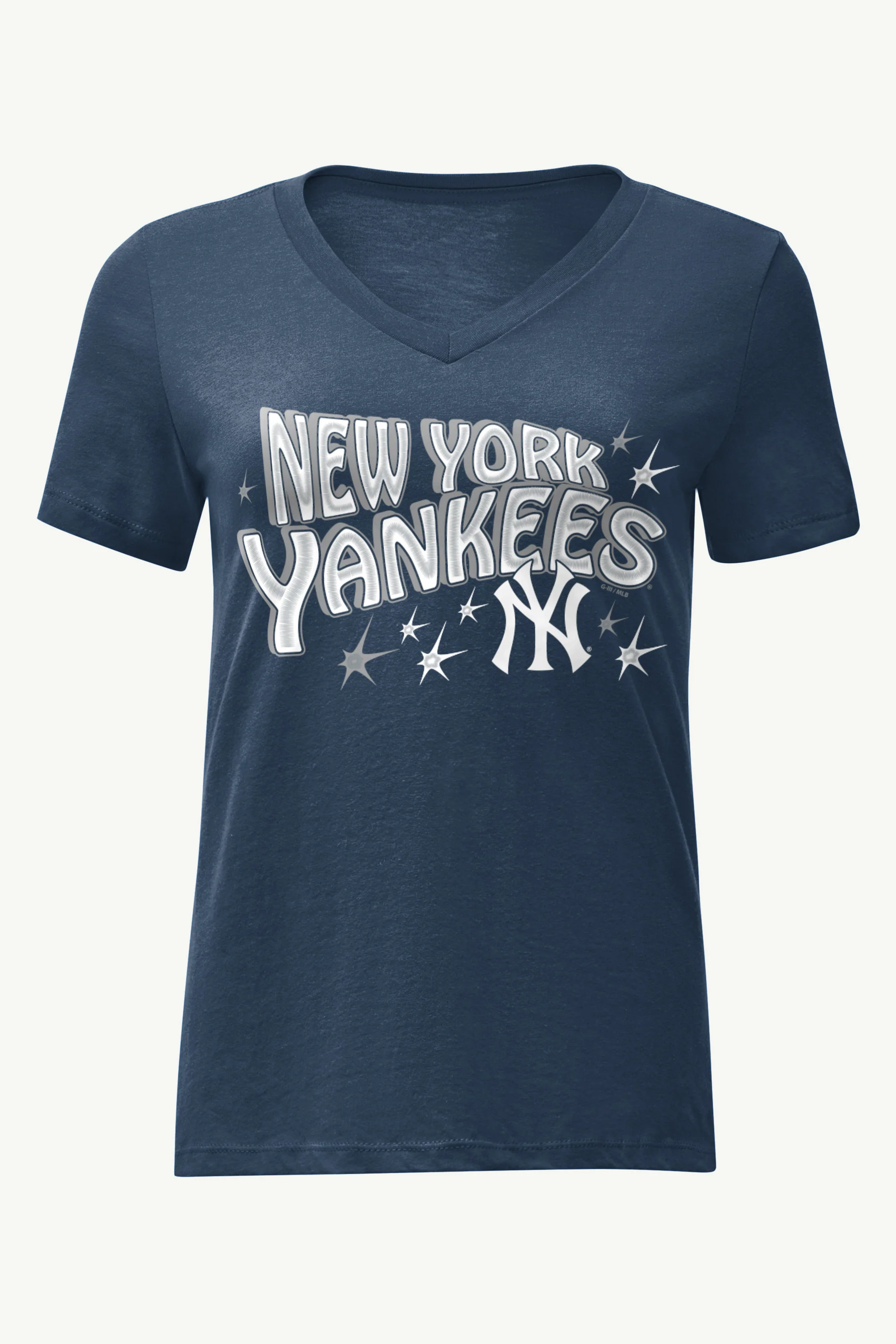 WOMENS NEW YORK YANKEES FIREWORKS V NECK T SHIRT