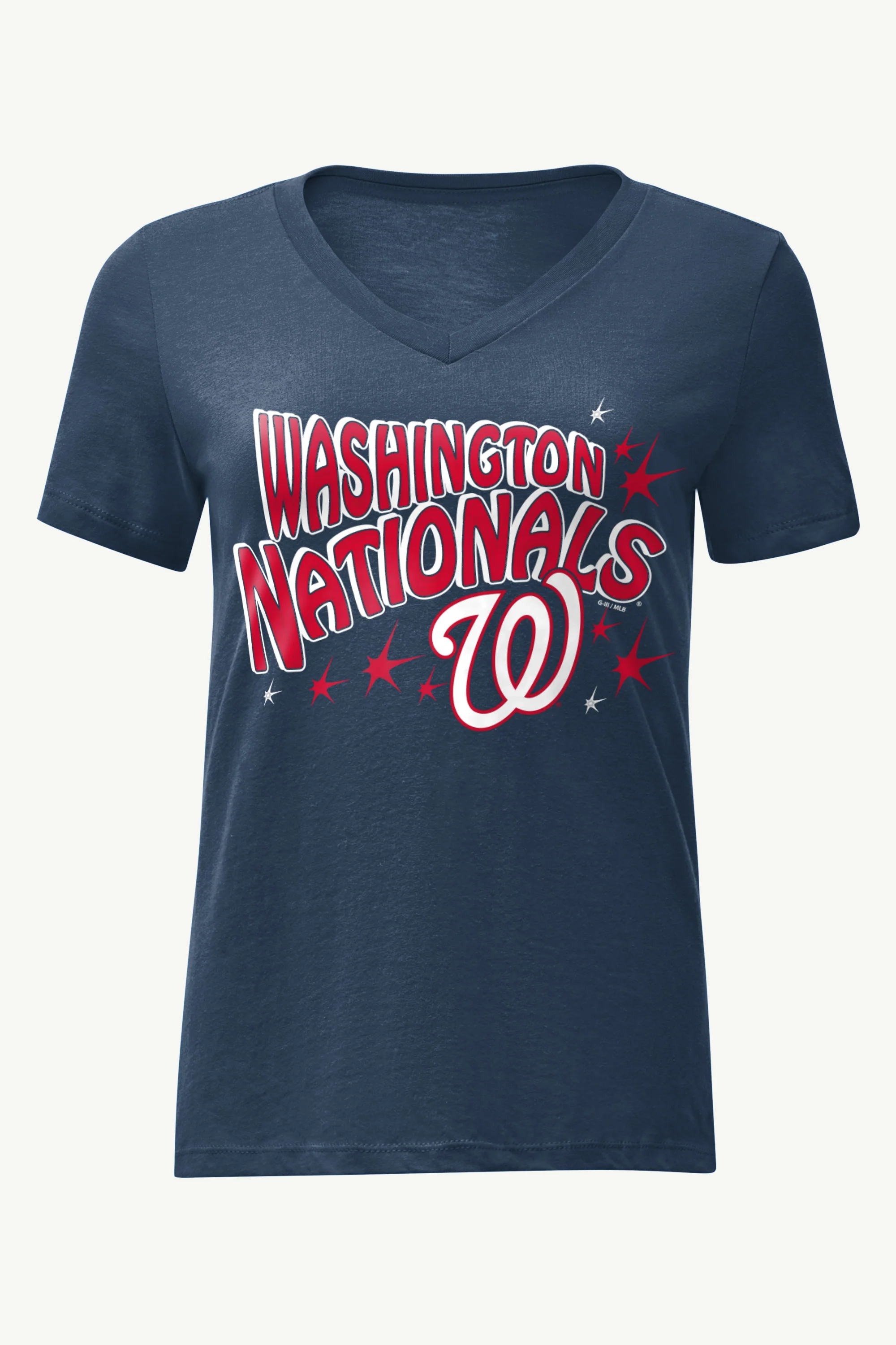 WOMENS WASHINGTON NATIONALS FIREWORKS V NECK T SHIRT