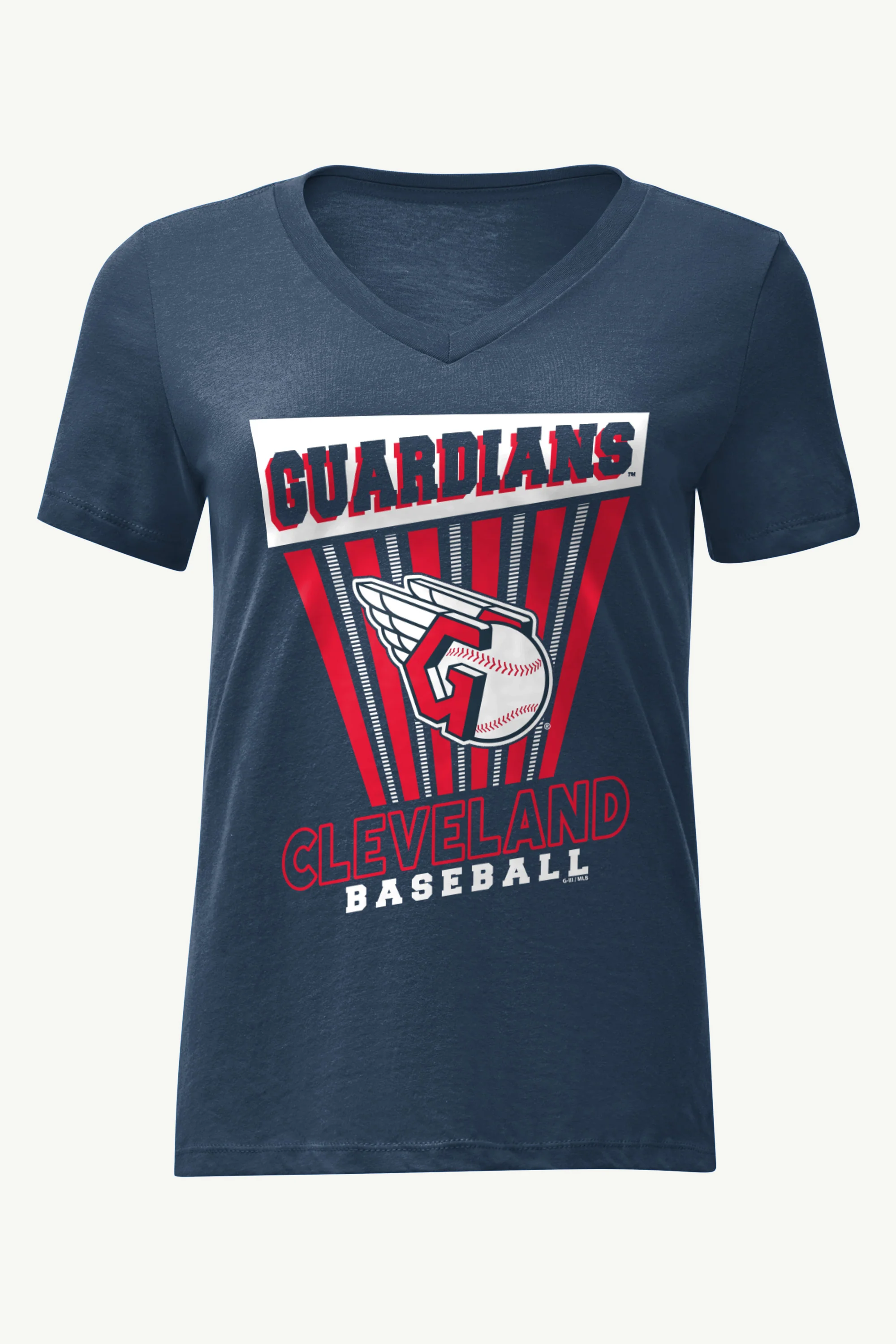 WOMENS CLEVELAND GUARDIANS POSTER PRINT V NECK T SHIRT